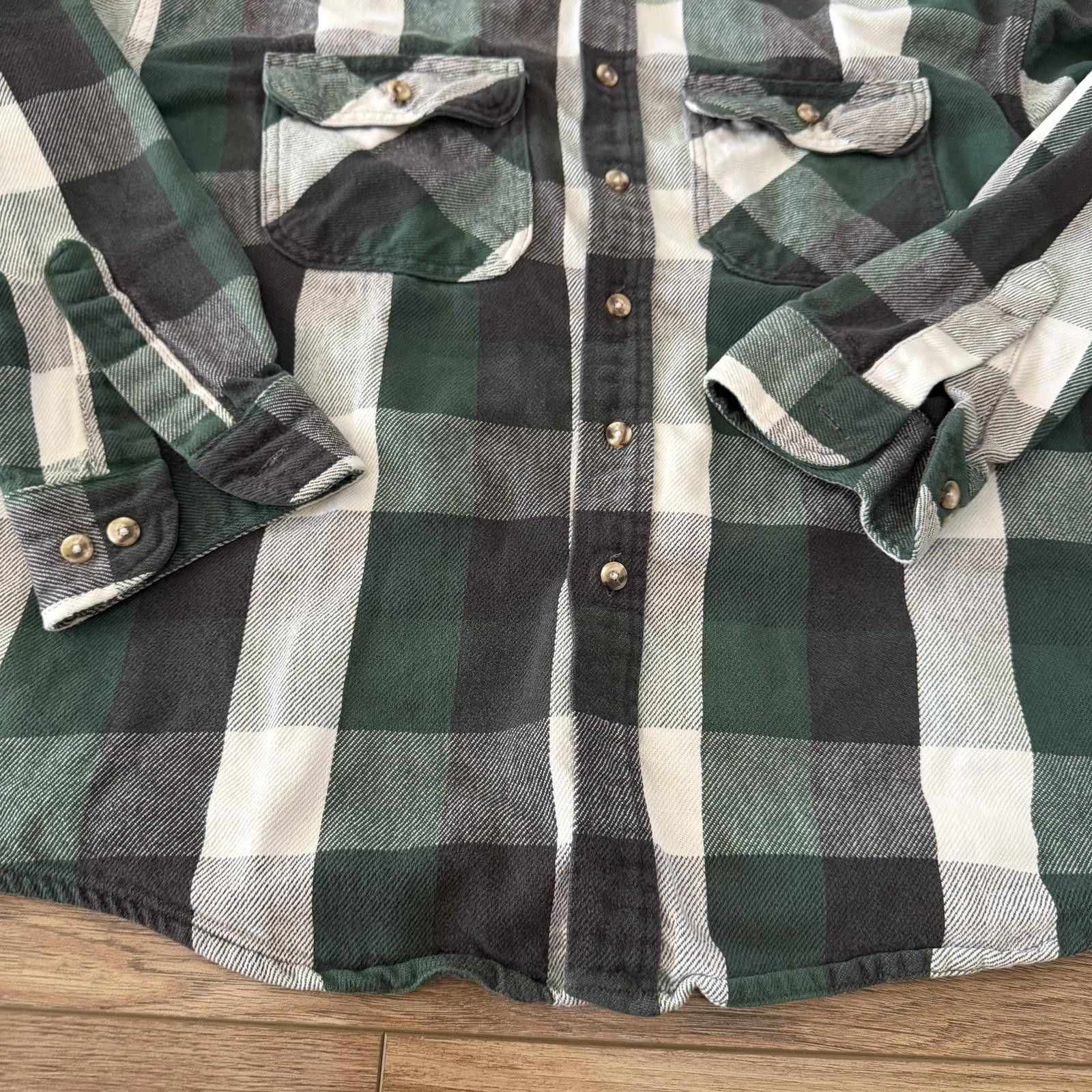 Anchor Blue Vintage 90s Anchor Blue Green Plaid Flannel Shirt Workwear Size US XL / EU 56 / 4 - 3 Thumbnail