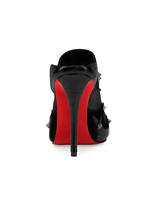 Christian Louboutin os11x0126 Mulatiag 100mm Leather Mule Pumps in Black Size US 11 / IT 41 - 3 Thumbnail