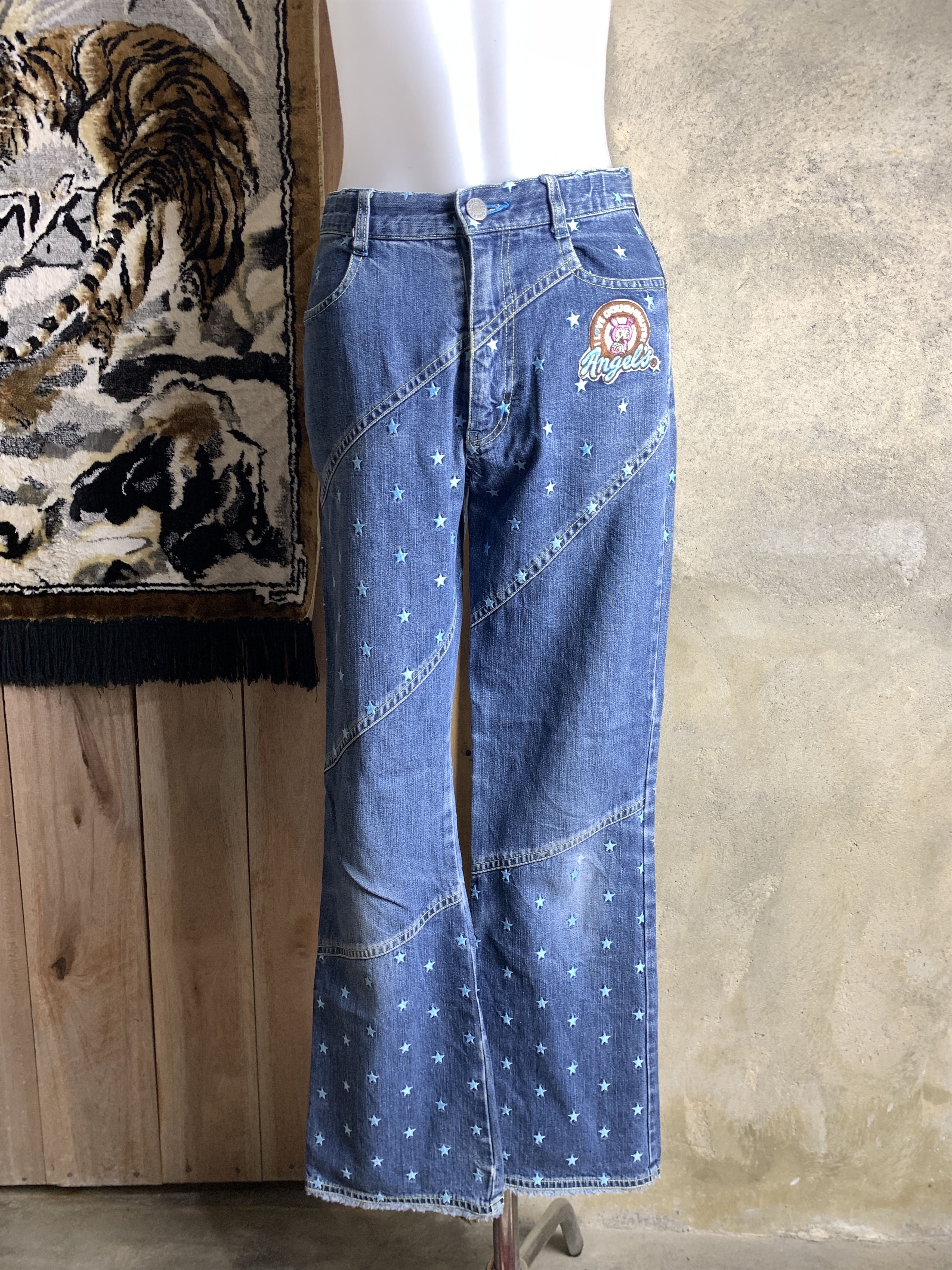 Angel Blue 2000s Angel Blue Stars Embroidered Dot Cute Jeans (25) Size 25" / US 0 / IT 36 - 3 Thumbnail