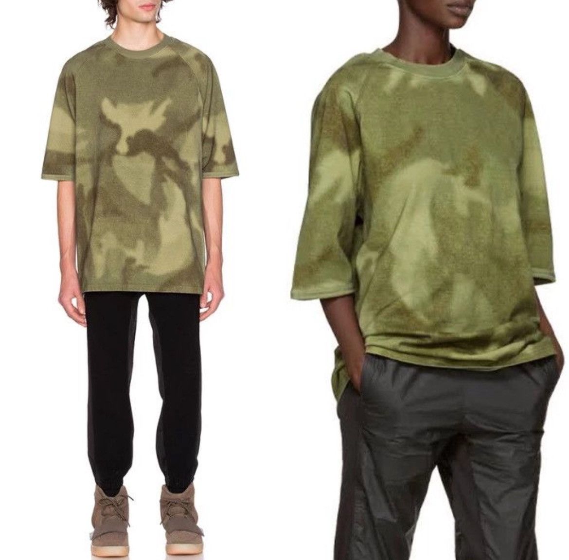 Yeezy Yeezy Season 3 Heavy Knit Oversized Camo T-Shirt Green Size US S / EU 44-46 / 1 - 2 Thumbnail