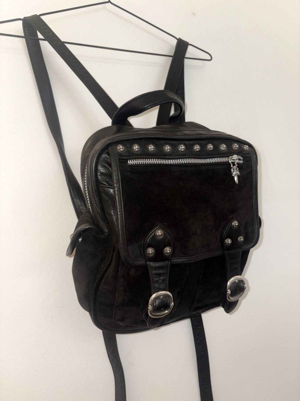 Chrome Hearts Chrome Hearts Suede & leather Backpack w/Sterling silver Size ONE SIZE - 5 Thumbnail