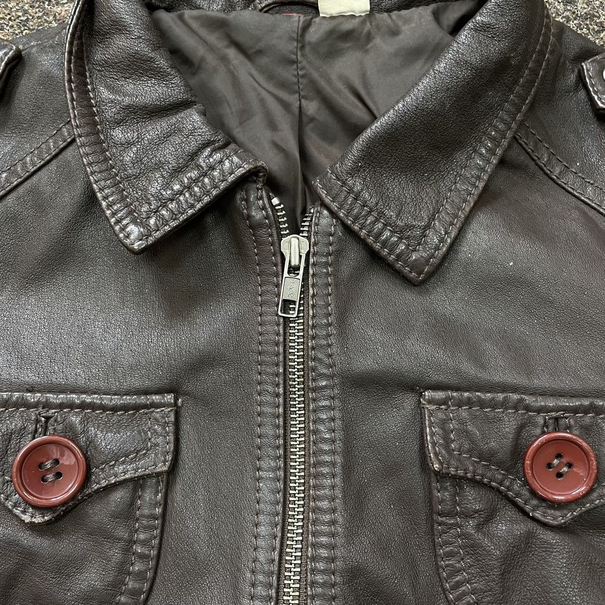 Genuine Leather Vintage Y2K Leather Jacket Biker Punk Opium BALENCIAGA Style Size M / US 6-8 / IT 42-44 - 4 Thumbnail