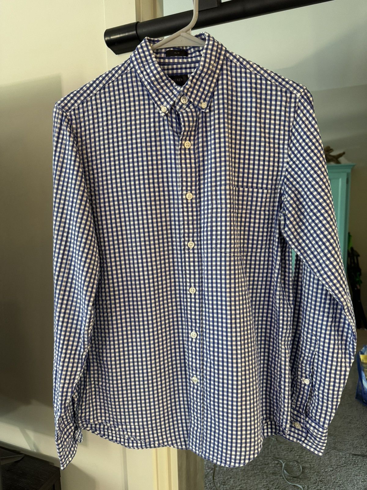 J.Crew J.Crew Slim Gingham Button Down Shirt S Blue Size US S / EU 44-46 / 1 - 1 Thumbnail