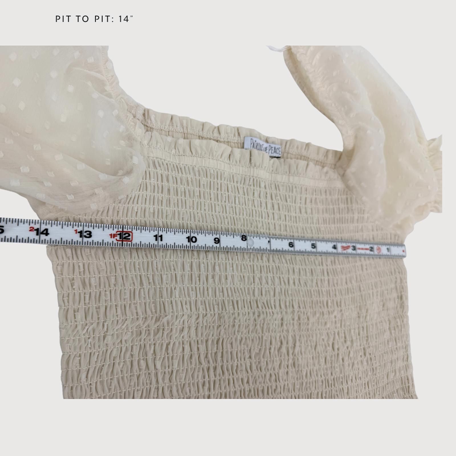 Other Patrons of Peace Smocked Maxi Dress Ivory Cottagecore M Size M / US 6-8 / IT 42-44 - 6 Thumbnail