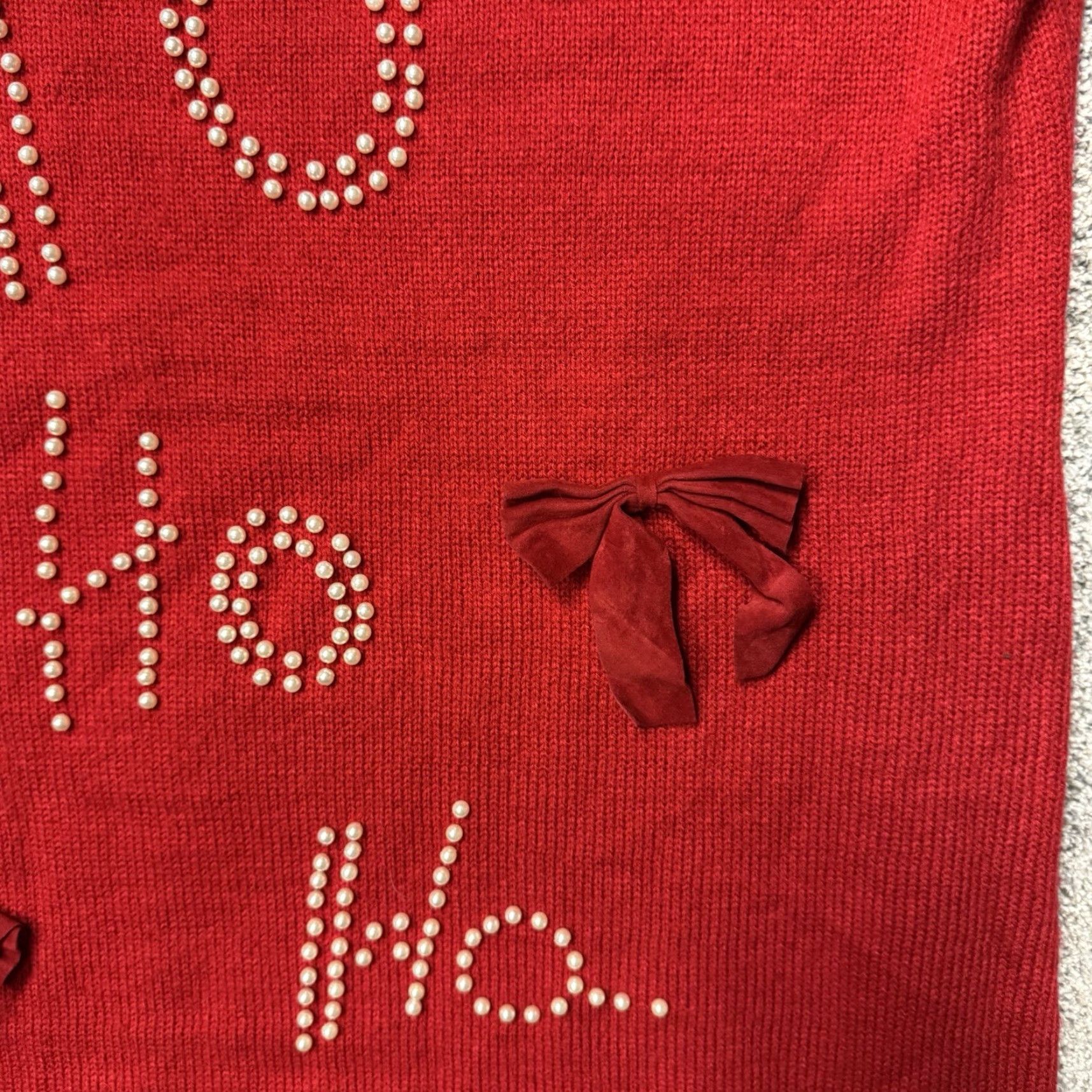 Vintage VINTAGE 99 Jane Street Ugly Christmas Sweater Dress XL Red Bow Knit Short Sleeve Women Winter Christmas Classic Festive Coquette Party Dress Size XL / US 12-14 / IT 48-50 - 3 Thumbnail