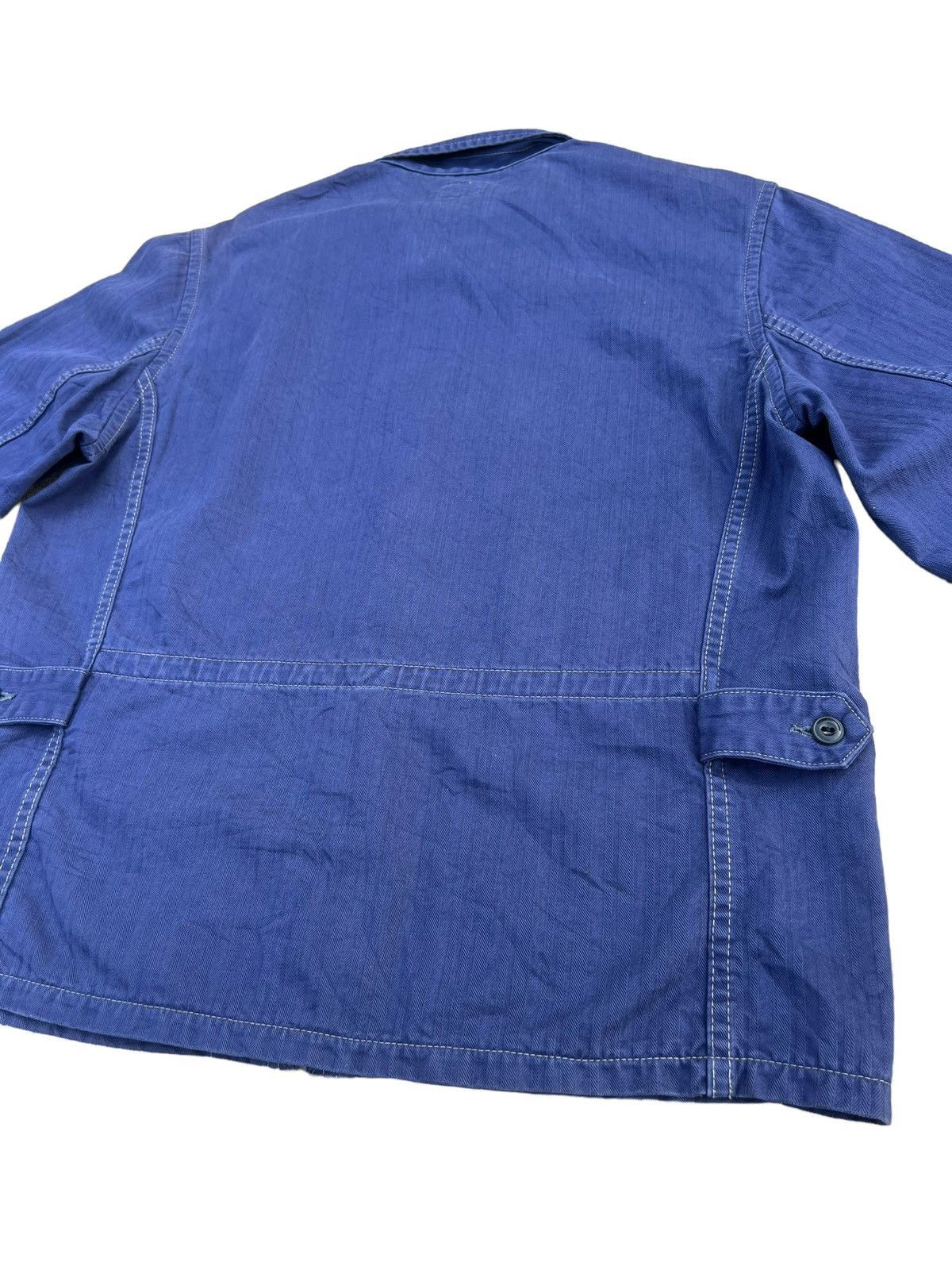 Indigo Two Moon Japan Herringbone Indigo Work Wear Jacket Size US L / EU 52-54 / 3 - 20 Thumbnail
