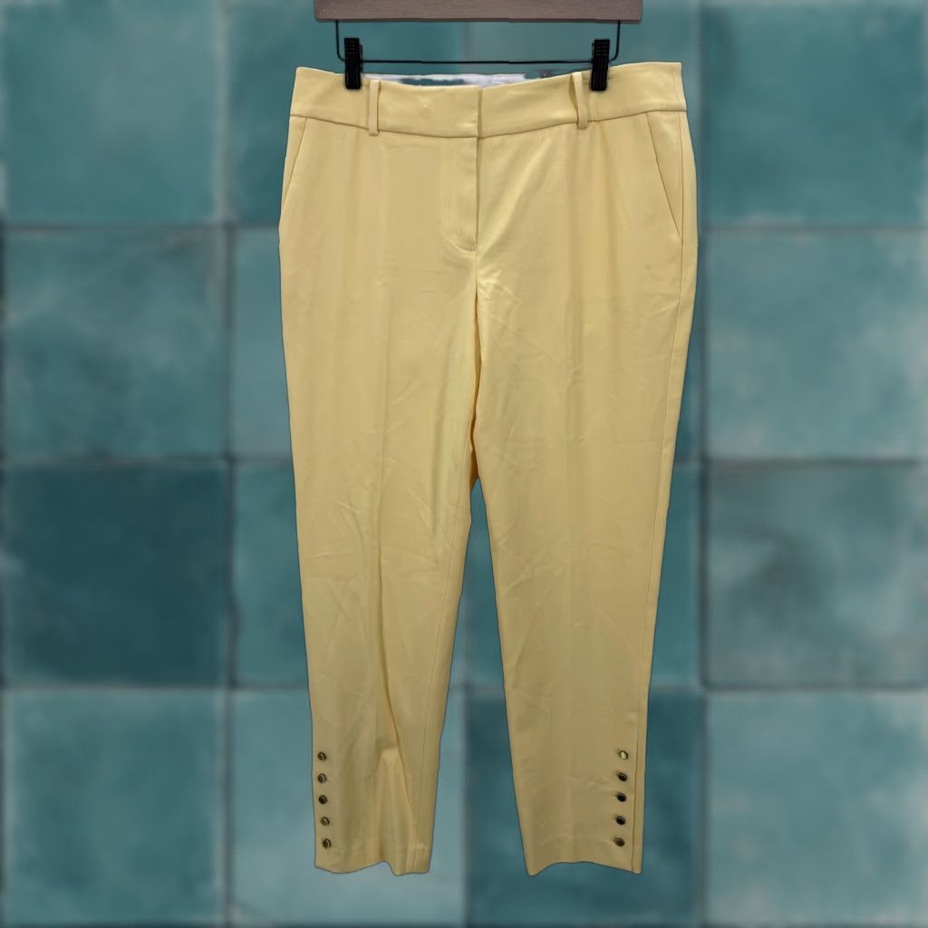 Talbots Talbots Hampshire Ankle Pants Womens 10 Yellow Straight Leg Stretch Work Career Pants Size 32" / US 10 / IT 46 - 1 Thumbnail