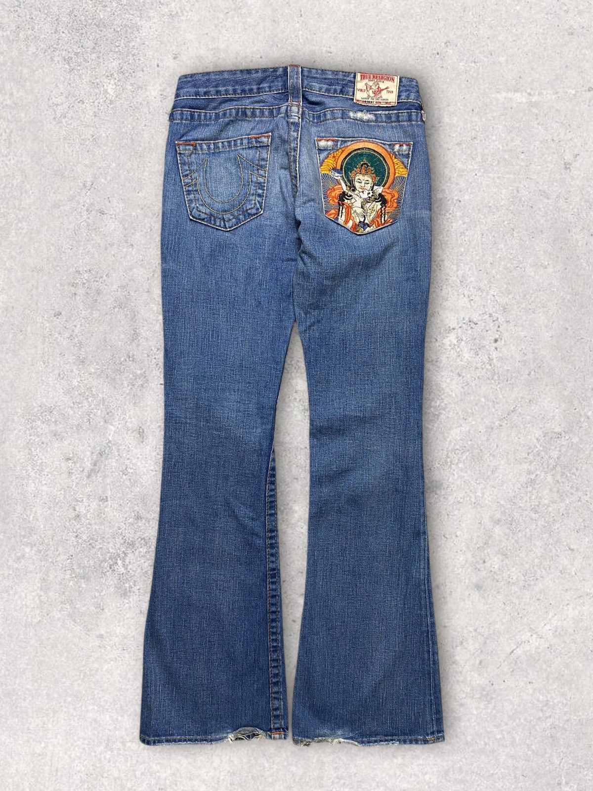 Other True Religion blue denim jeans embroidered pocket Buddha Size 27" / US 4 / IT 40 - 3 Thumbnail