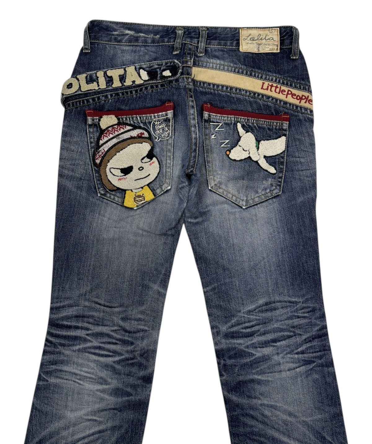 If Six Was Nine RARE🔥YOSHITOMO NARA LOLITA DISTRESSED DENIM JEANS Size US 31 - 5 Thumbnail