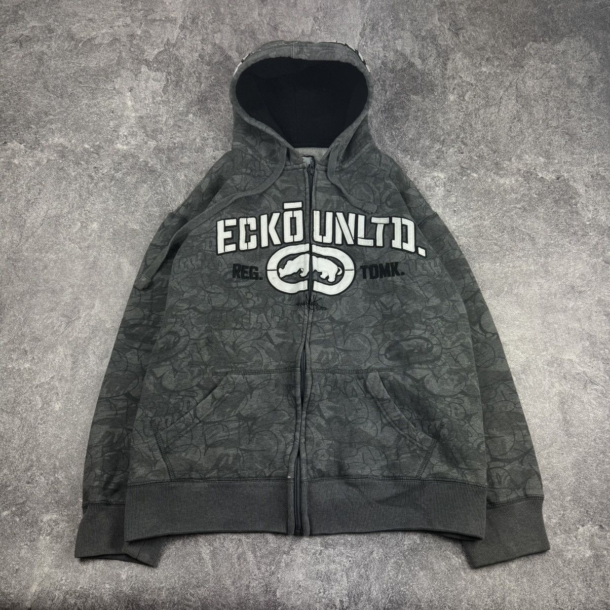 Ecko Unltd. Ecko Unltd Graffiti All-Over Print Full-Zip Hoodie Grey Size US M / EU 48-50 / 2 - 1 Thumbnail