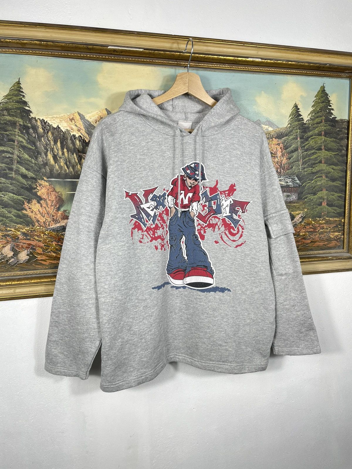Ecko Unltd. Grey retro 00s baggy Loose boxy hoodie JNCO vibe hiphop rap Size US M / EU 48-50 / 2 - 2 Thumbnail