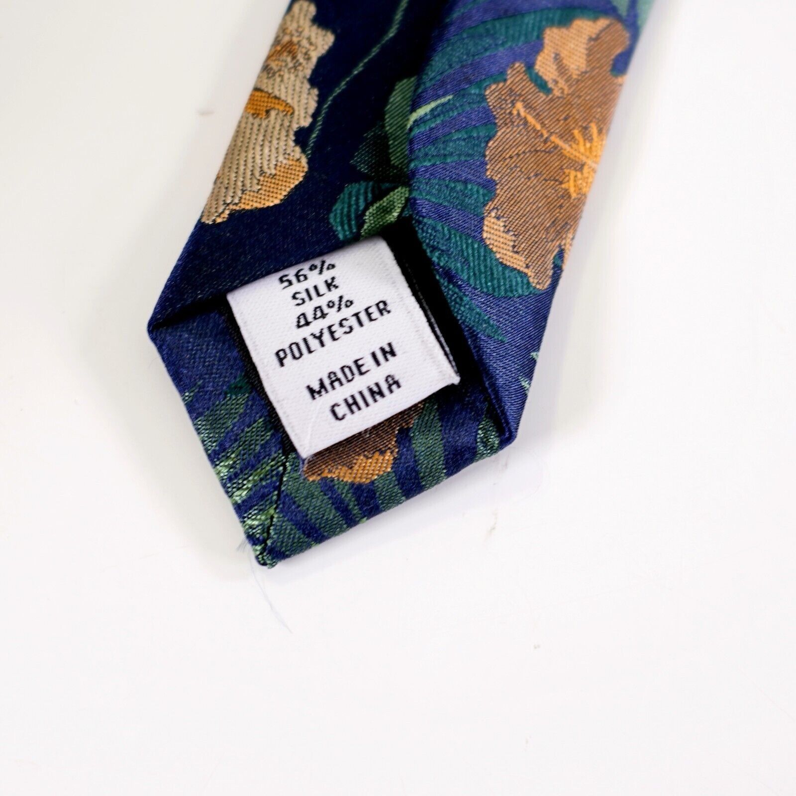 Bar III Bar III Blue Floral Woven Skinny Silk Blend Tie Size ONE SIZE - 4 Thumbnail