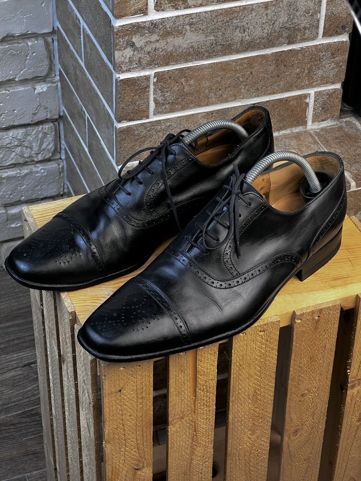 J.M. Weston J.M Weston Black Leather Cap Toe Oxford Brogues Shoes UK7 Size US 8 / EU 41 - 2 Thumbnail