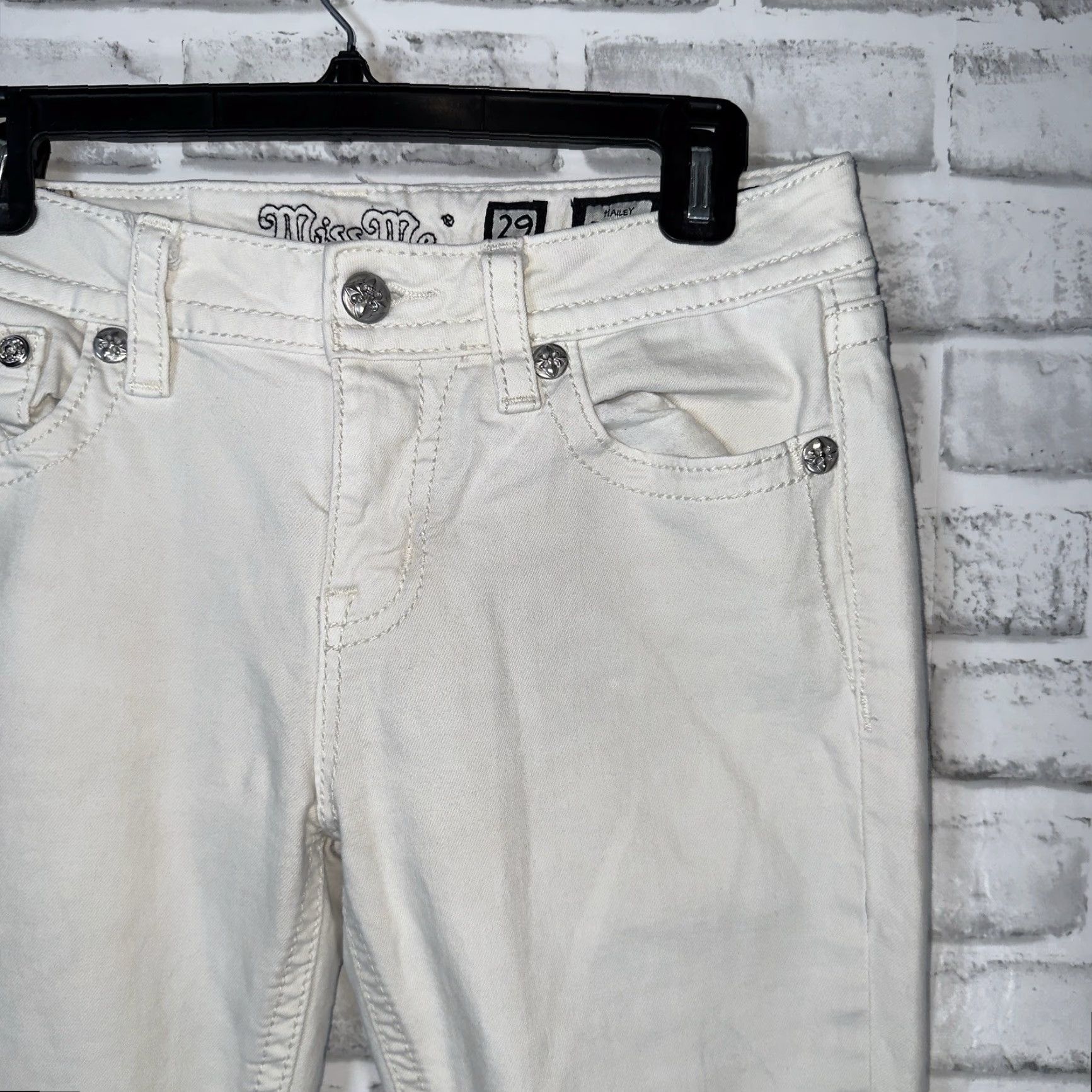 Miss Me Miss Me Hailey Skinny Jeans White Womens 29x26 Size Regular Size 29" - 3 Thumbnail