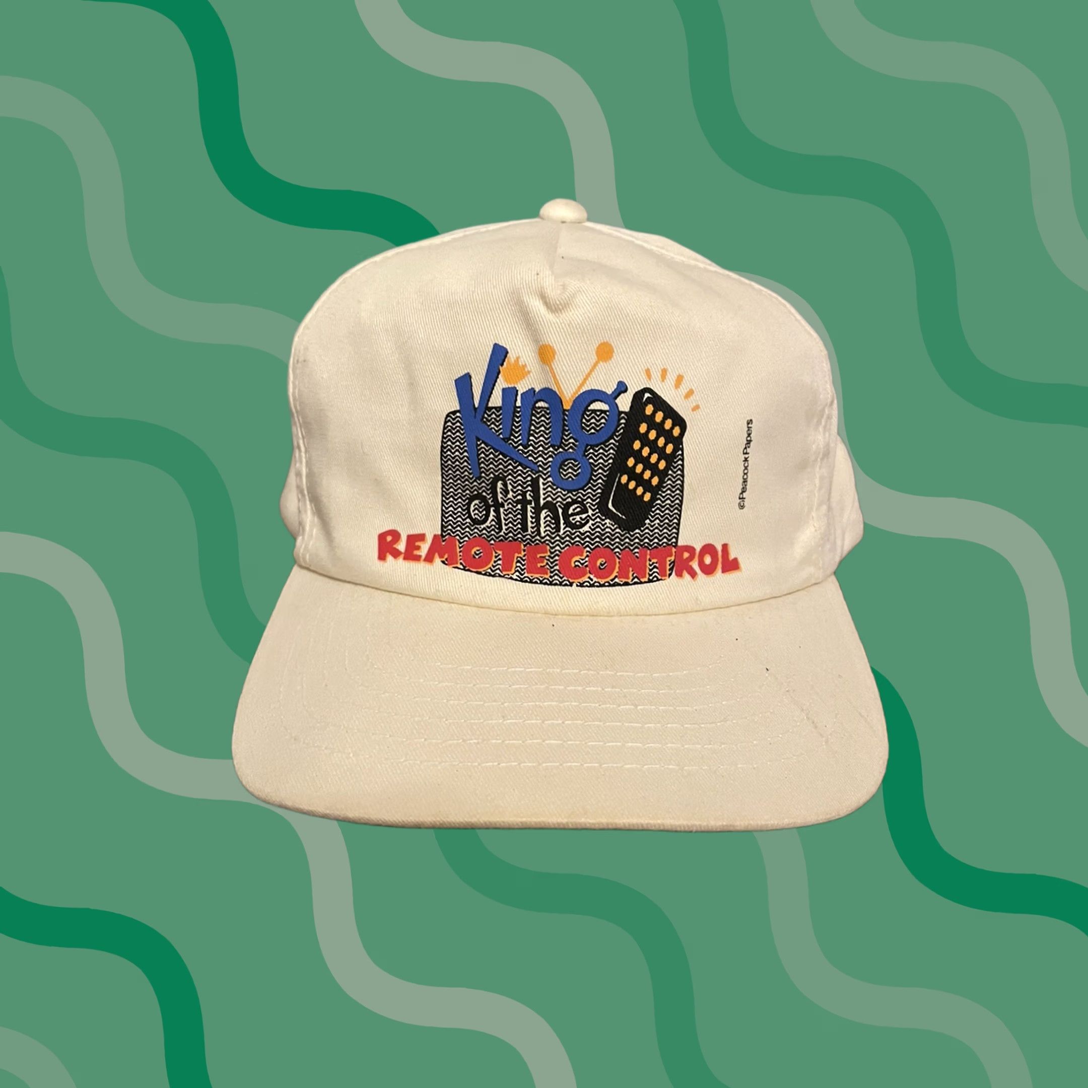 Vintage VINTAGE Sportsman White Snapback Hat One Size Men Adjustable Logo Cotton Paper Peacock Remote Control King Of The Remote Control Size ONE SIZE - 1 Thumbnail