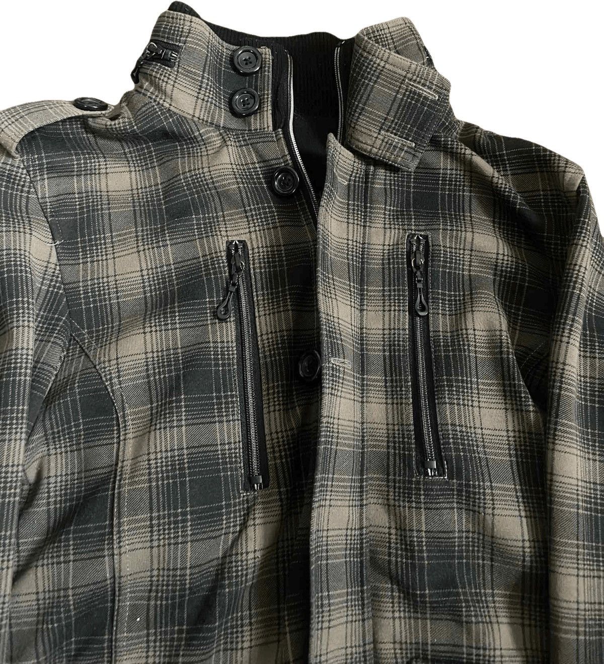 Japanese Brand 2000s Japanese archive multi zip plaid jacket Size US S / EU 44-46 / 1 - 4 Thumbnail
