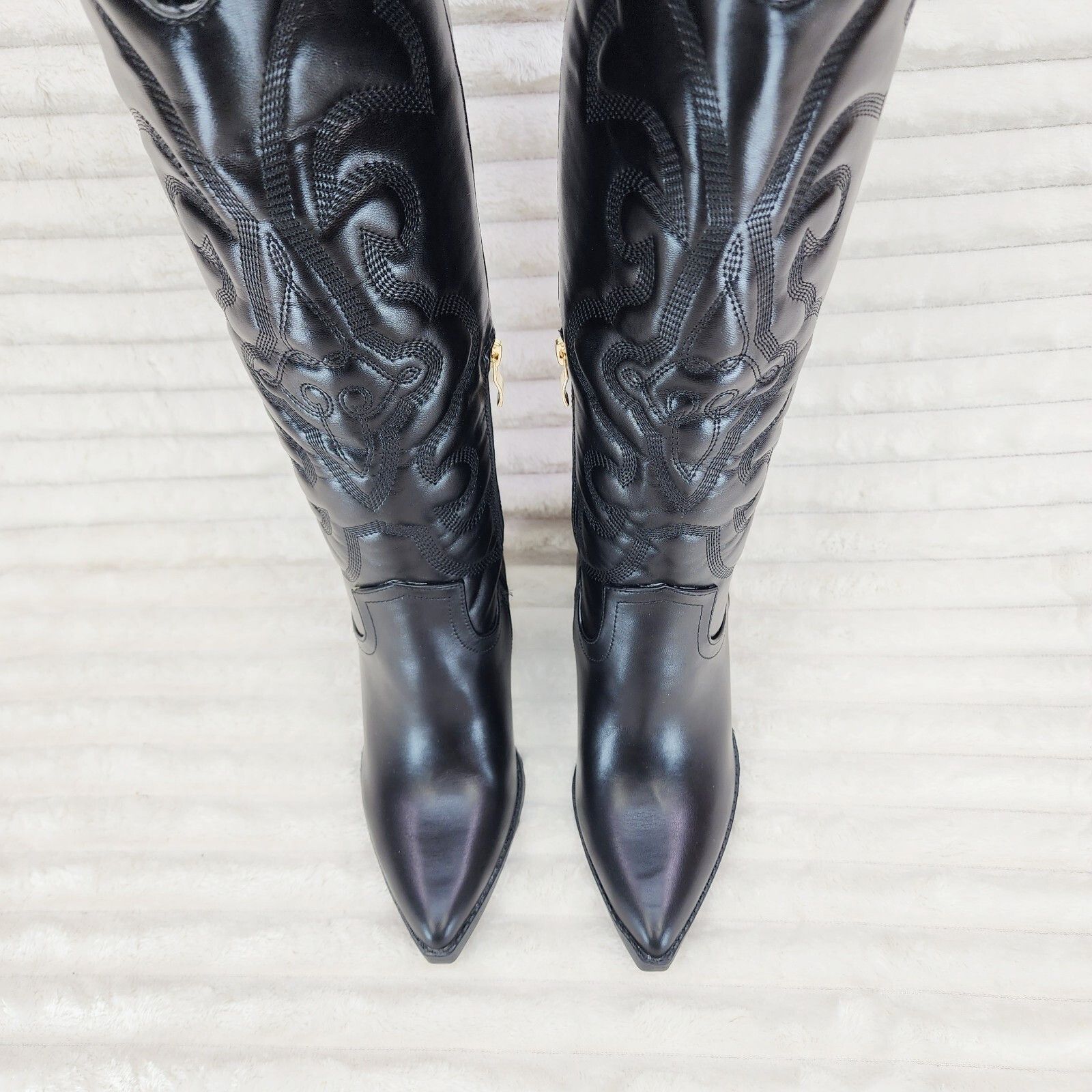 Other Electric Cowboy Western Faux Leather Knee High Cowgirl Boots Size US 8.5 / IT 38.5 - 5 Thumbnail