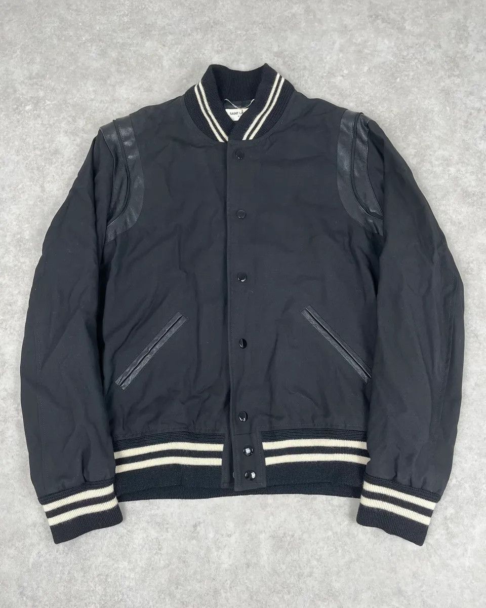 Saint Laurent Paris SS2017 Saint Laurent Teddy Black Wool Bomber Jacket Size US M / EU 48-50 / 2 - 1 Thumbnail