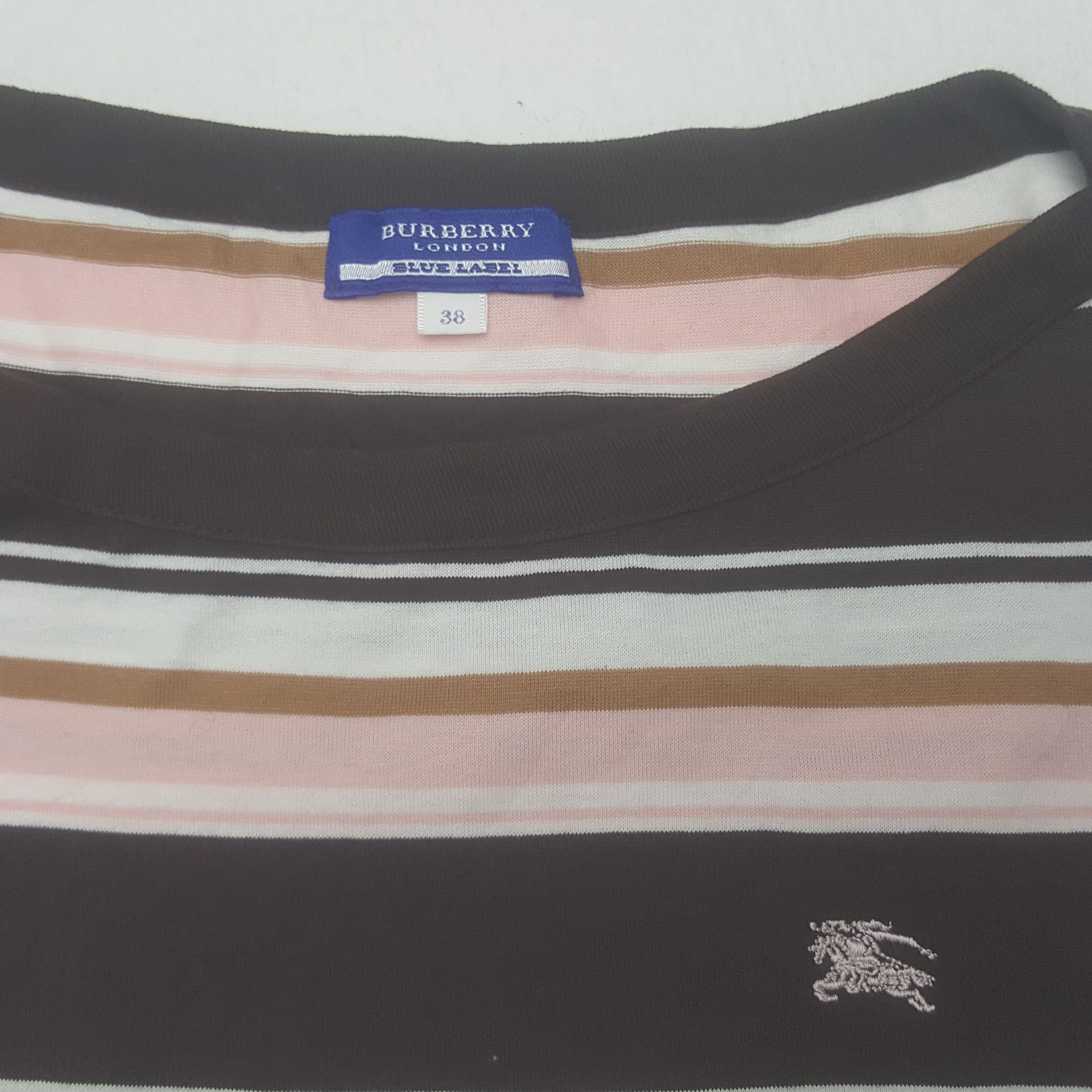 Burberry × Vintage Vintage Burberry London Striped Blue Label Tshirt Size XS / US 0-2 / IT 36-38 - 4 Thumbnail