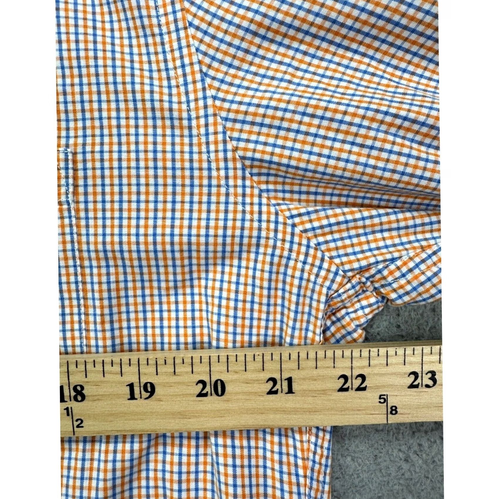 Vintage VINTAGE? No. J Crew Shirt Mens Large Woven Orange Tattersall Check Tailored Slim Button Down Size US L / EU 52-54 / 3 - 6 Thumbnail