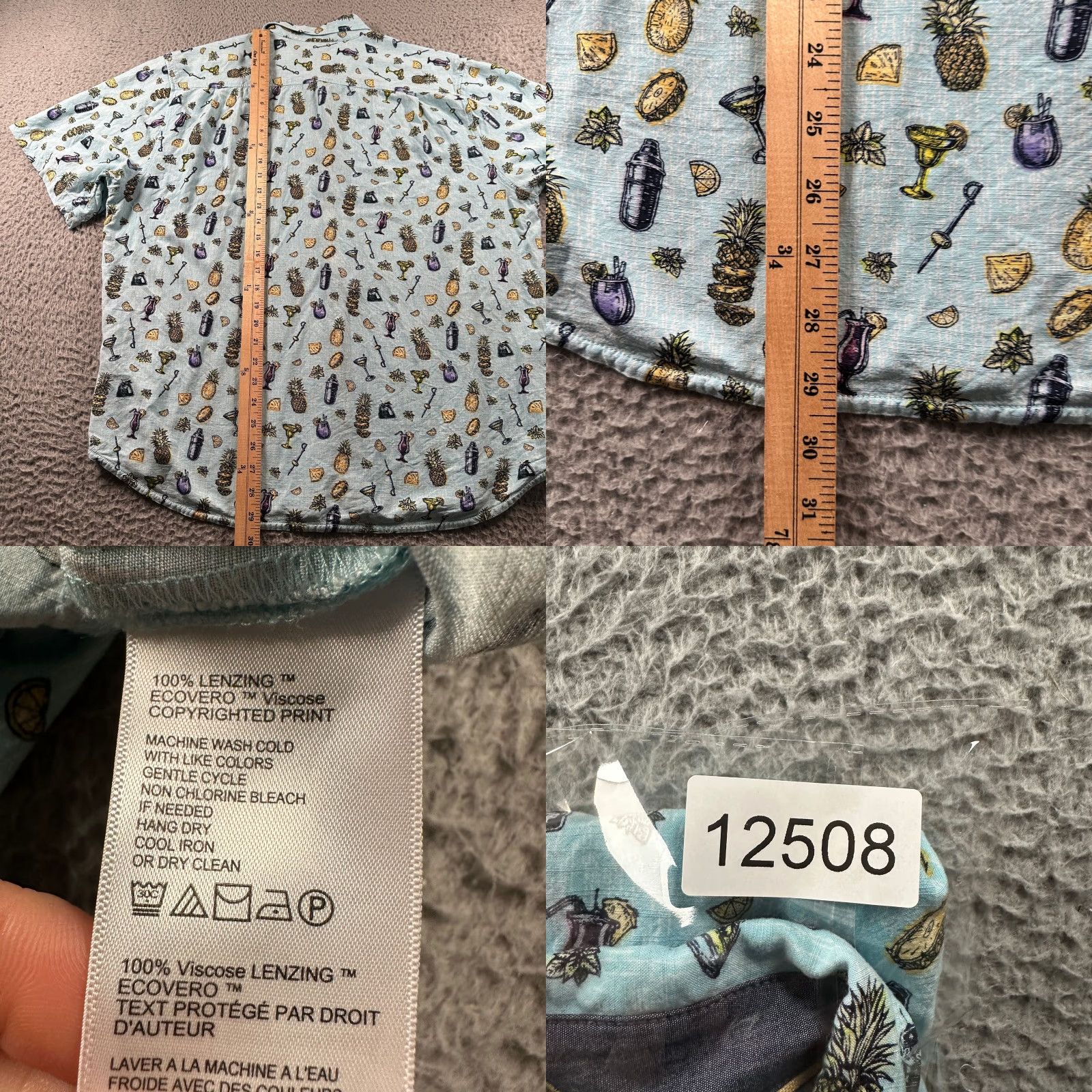 Tommy Bahama Tommy Bahama Shirt Mens XL Aqua Cocktail Pineapple Short Sleeve Button-Up Hawaiian & Aloha Shirt Camp Collar Size US XL / EU 56 / 4 - 8 Thumbnail
