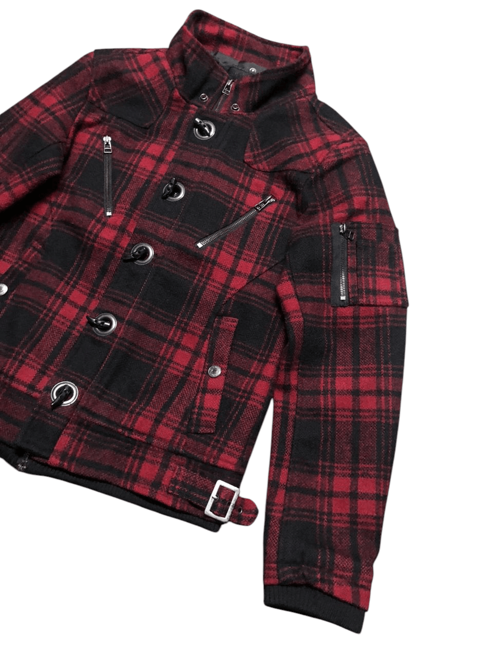 In The Attic In The Attic Plaid Peacock Zipper Jacket Wool Punk Style Size US M / EU 48-50 / 2 - 5 Thumbnail