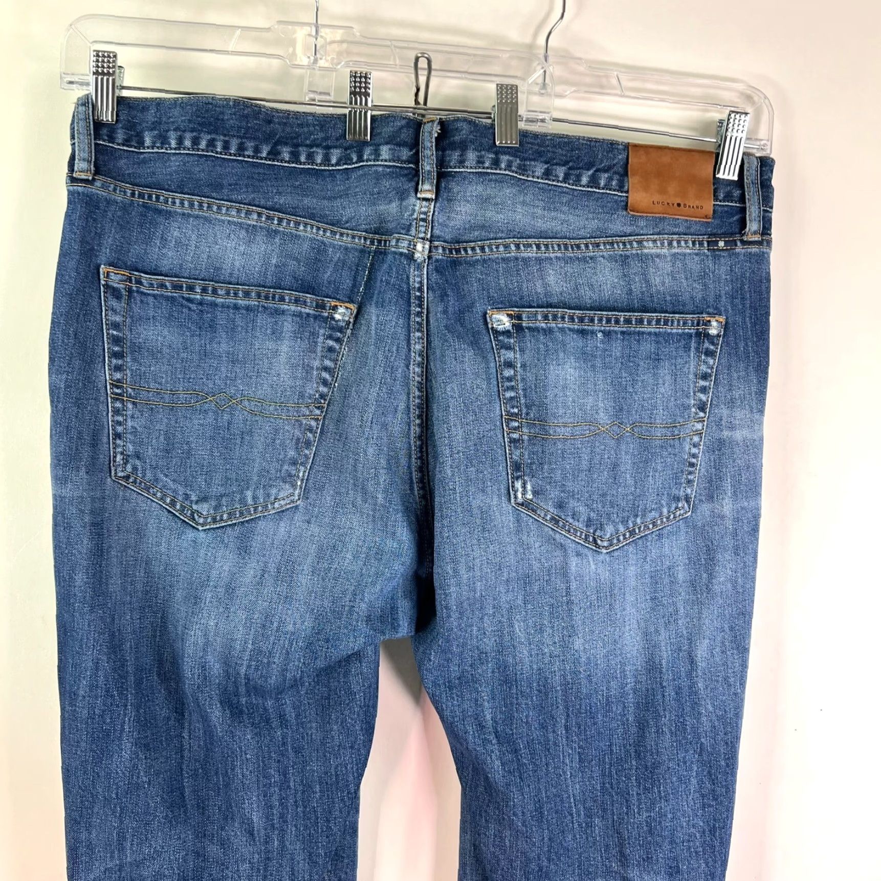 Lucky Brand Lucky Brand 410 Jeans Mens Slim Straight 40 Blue 90s Logo USA 5-Pocket Denim Regular Fit High Rise Straight Leg 30in Inseam Size US 40 / EU 56 - 6 Thumbnail
