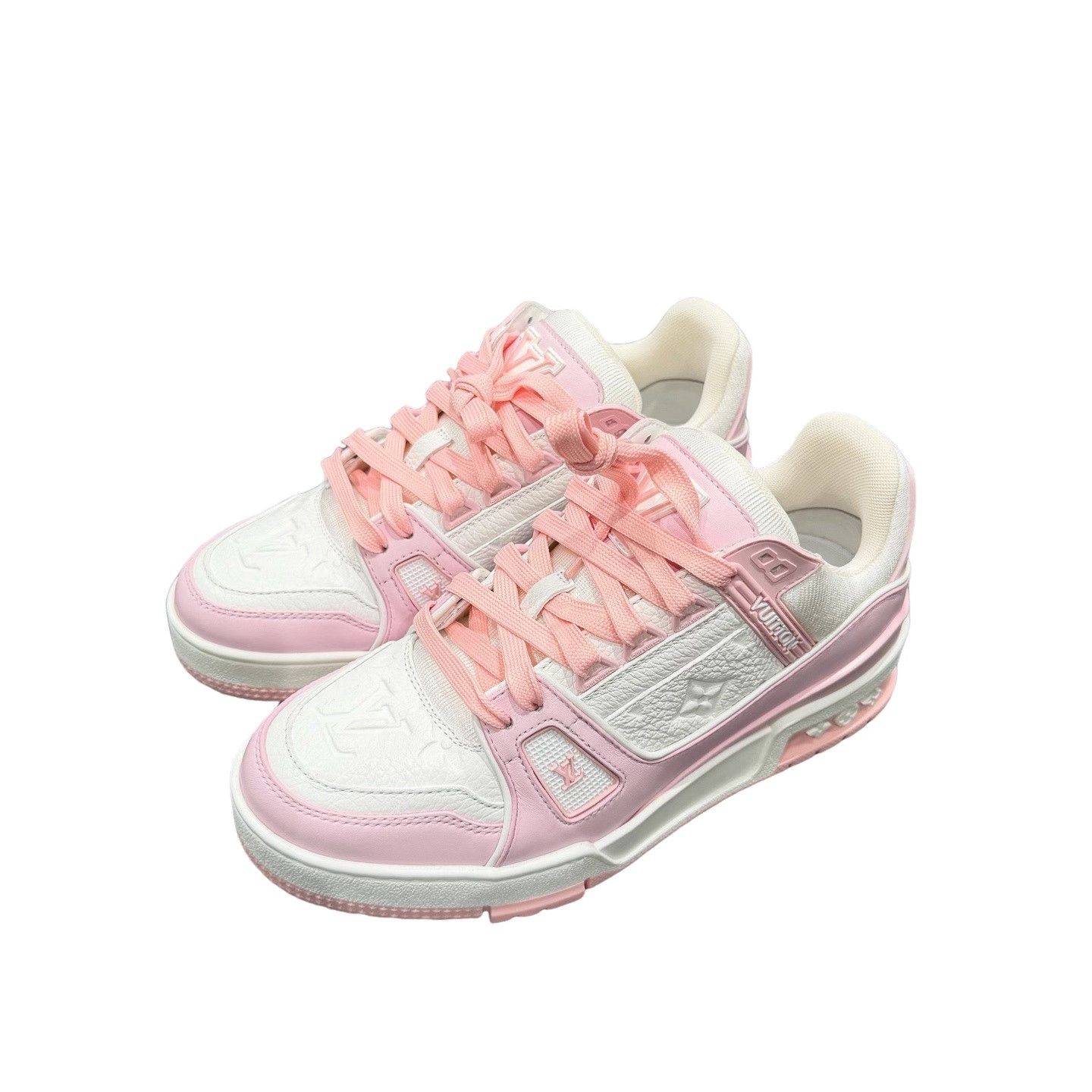 Louis Vuitton Louis Vuitton Pink Leather Trainer Sneakers 3.5 Size US 6 / IT 36 - 1 Thumbnail