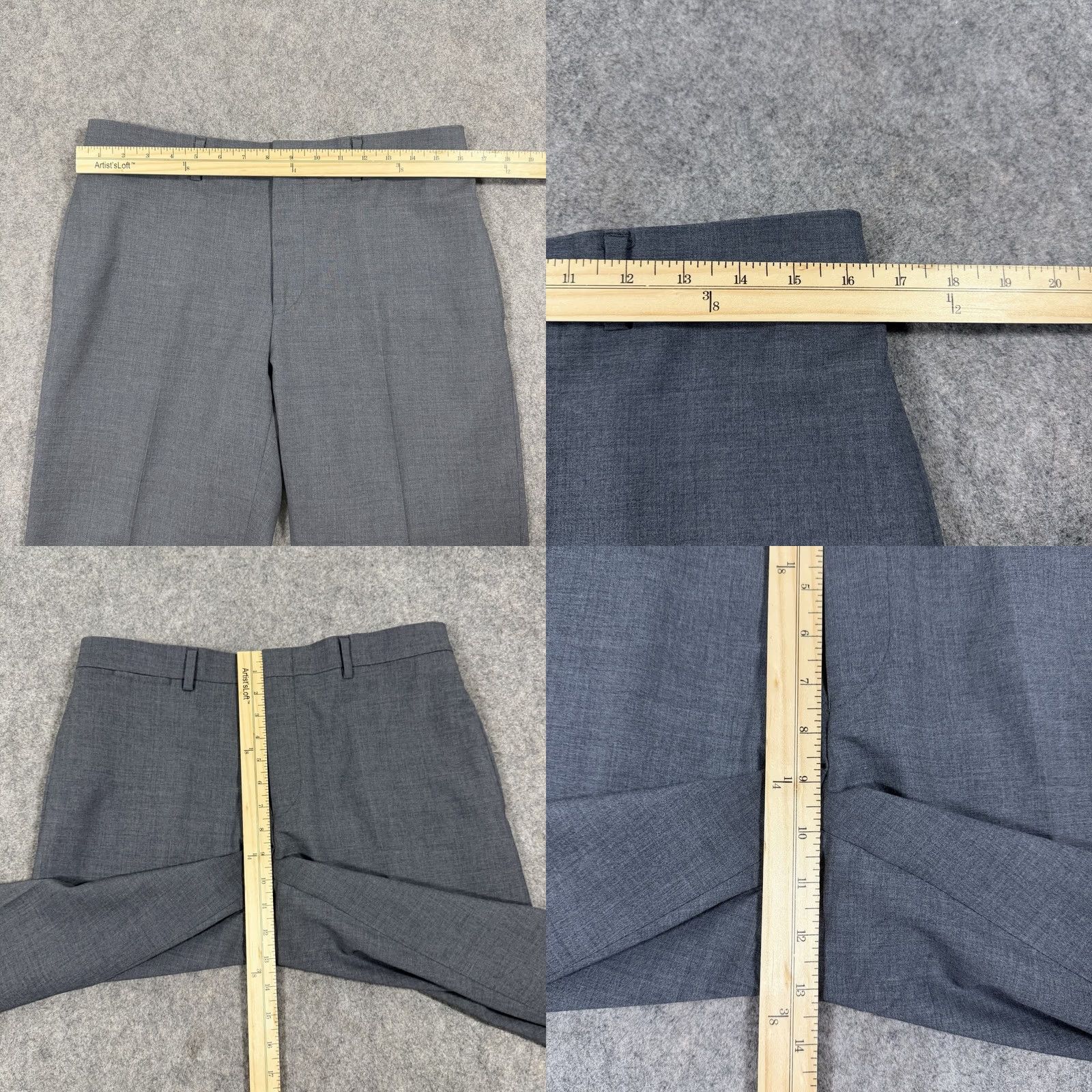 Ralph Lauren Lauren Ralph Lauren Slim Fit Trouser Pants Men's 32Wx30L Gray Wool Flat Front Button Zipper Pockets Slim Fit 80s 90s Cities USA Modern Mens Size US 32 / EU 48 - 8 Thumbnail