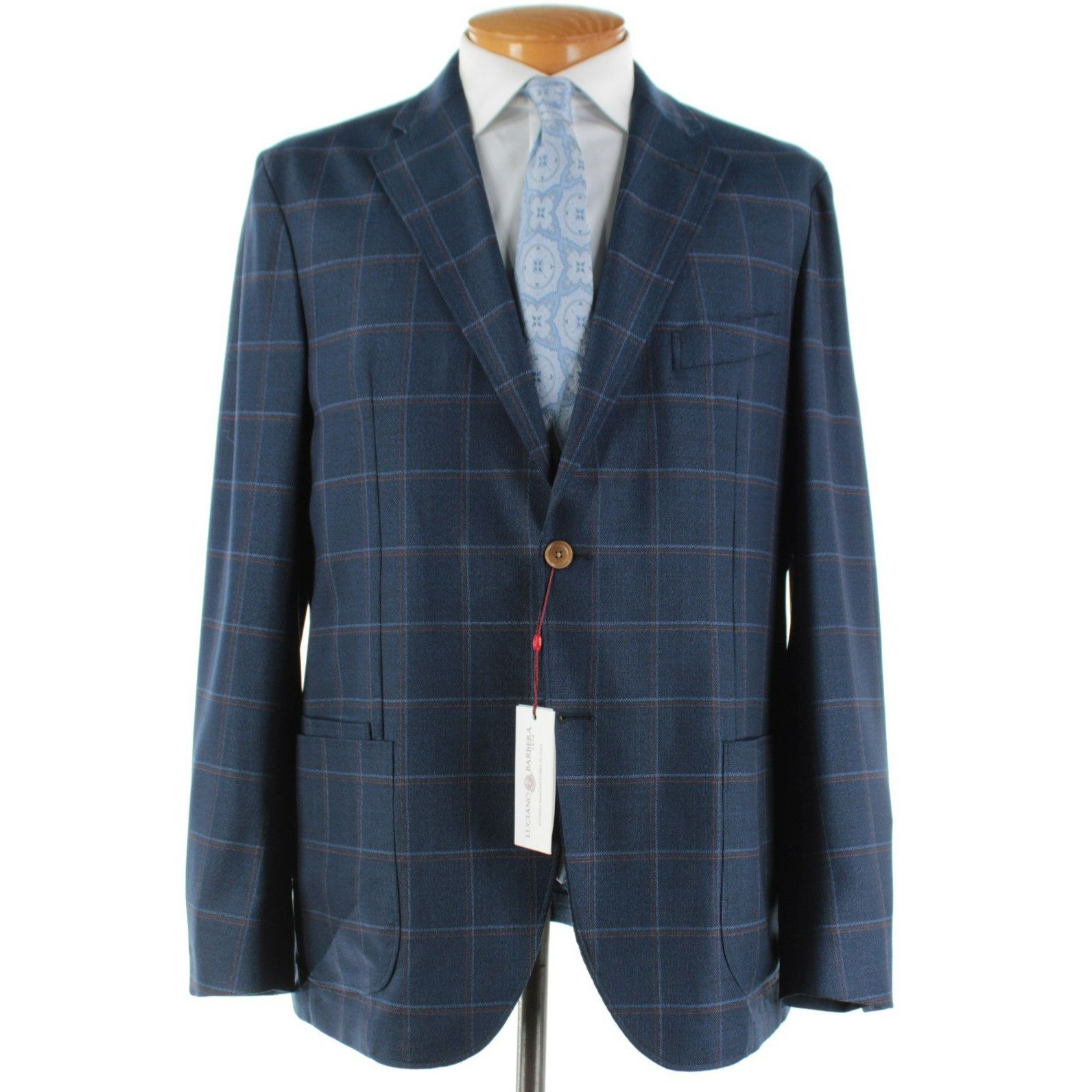 Luciano Barbera Luciano Barbera Sport Coat Size 46 US in Blue Size 46R - 1 Thumbnail
