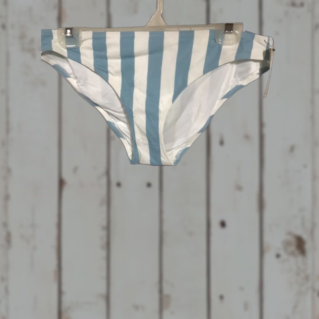 Vintage Lively Striped Bikini Bottoms Womens Size M Blue/White NWT Size 32" / US 10 / IT 46 - 1 Thumbnail