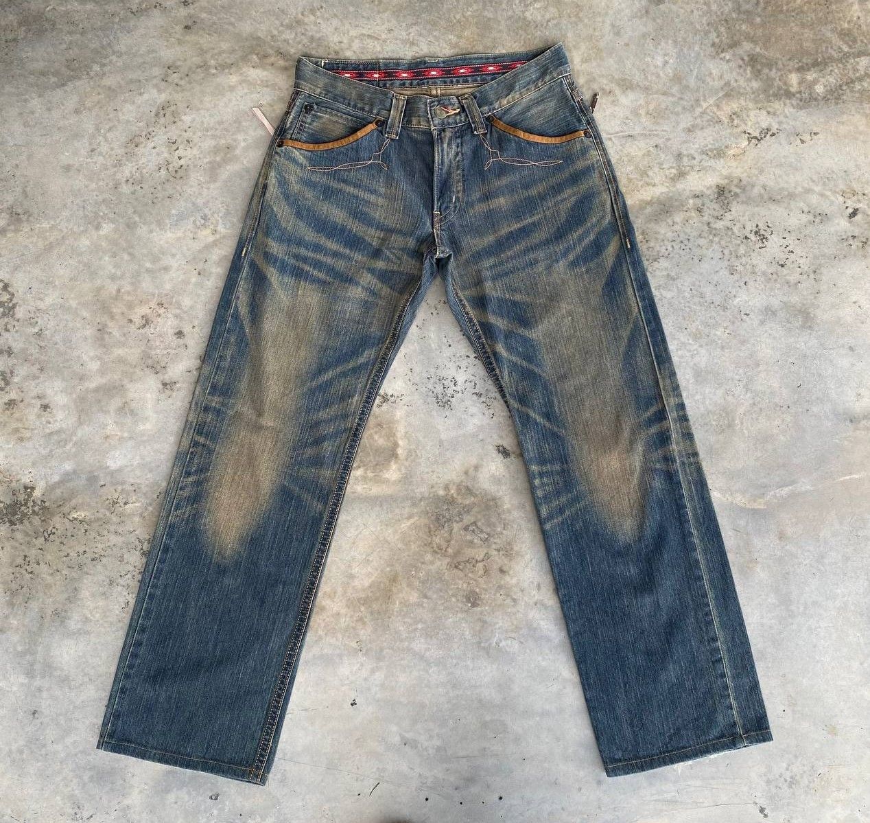 Edwin × Vintage RARE EDWIN JAPAN EXCLUSIVE VINTAGE RUSTY MUDWASH BJ07-19 Size US 32 / EU 48 - 4 Thumbnail