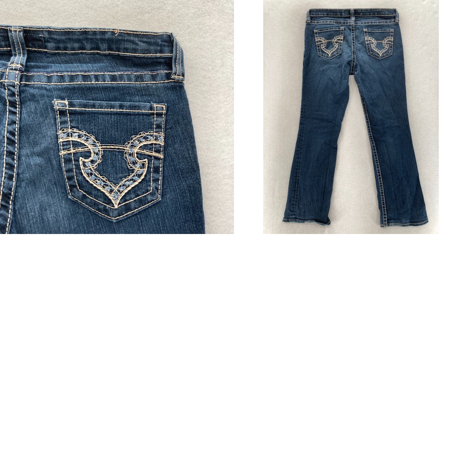Denime BIG STAR Jeans Women's 32x30 Maddie Boot Dark Wash Blue Stretch Denim Western - Bootcut - 5-Pocket - Regular - Size 32 - Blue - Cowboy Theme - Jeans Size 24" / US 00 / IT 34 - 9 Thumbnail