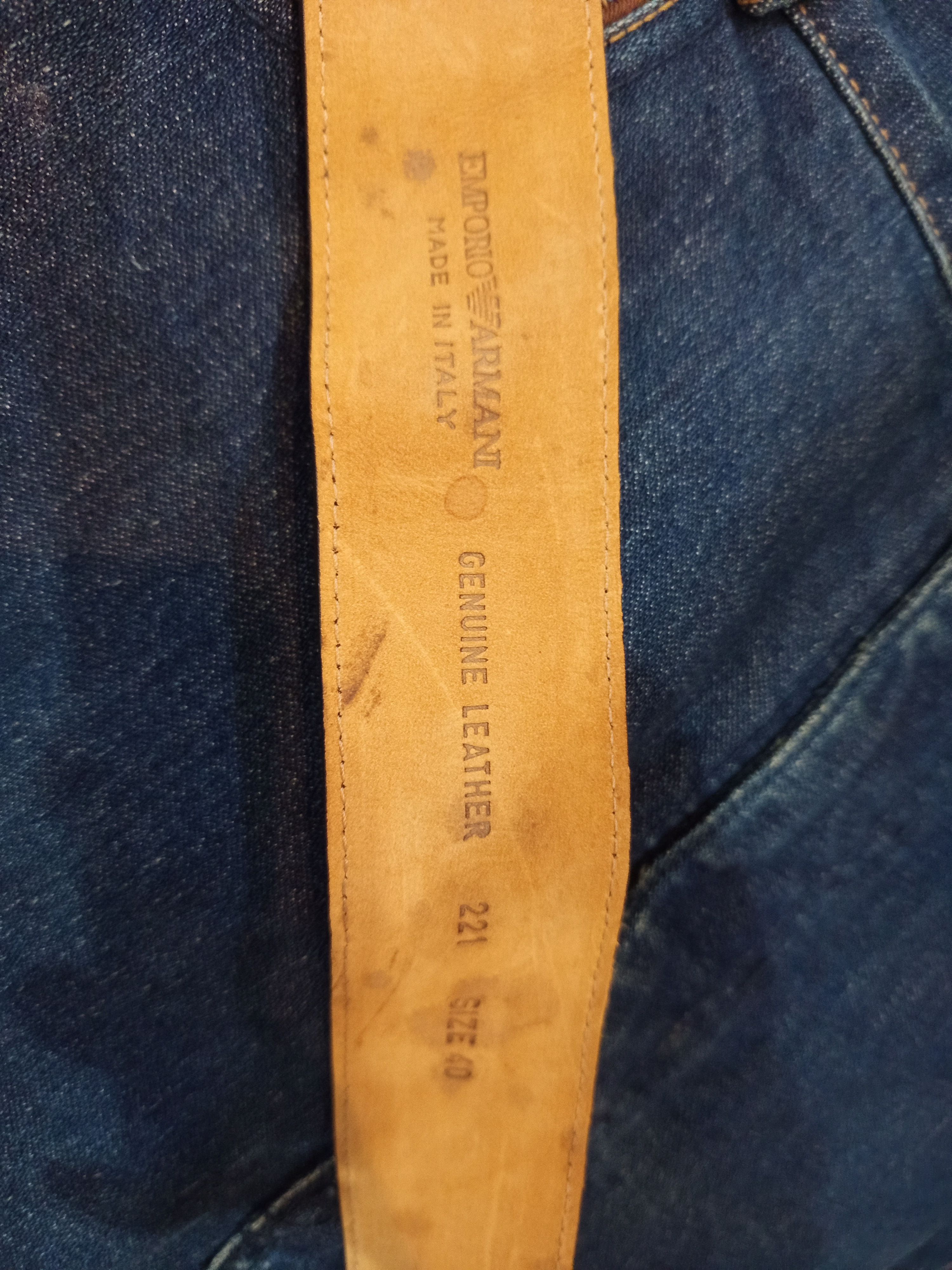 Emporio Armani Leather Belt Croc Embossed