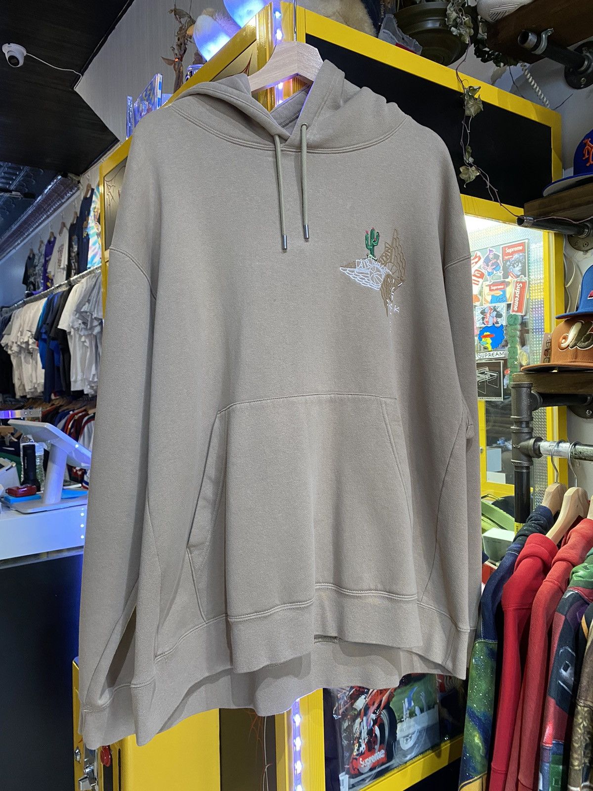 image of Cactus Plant Flea Market x Travis Scott Cactus Jack X Jordan Hoodie Sweatshirt in Tan (Size 2XL)