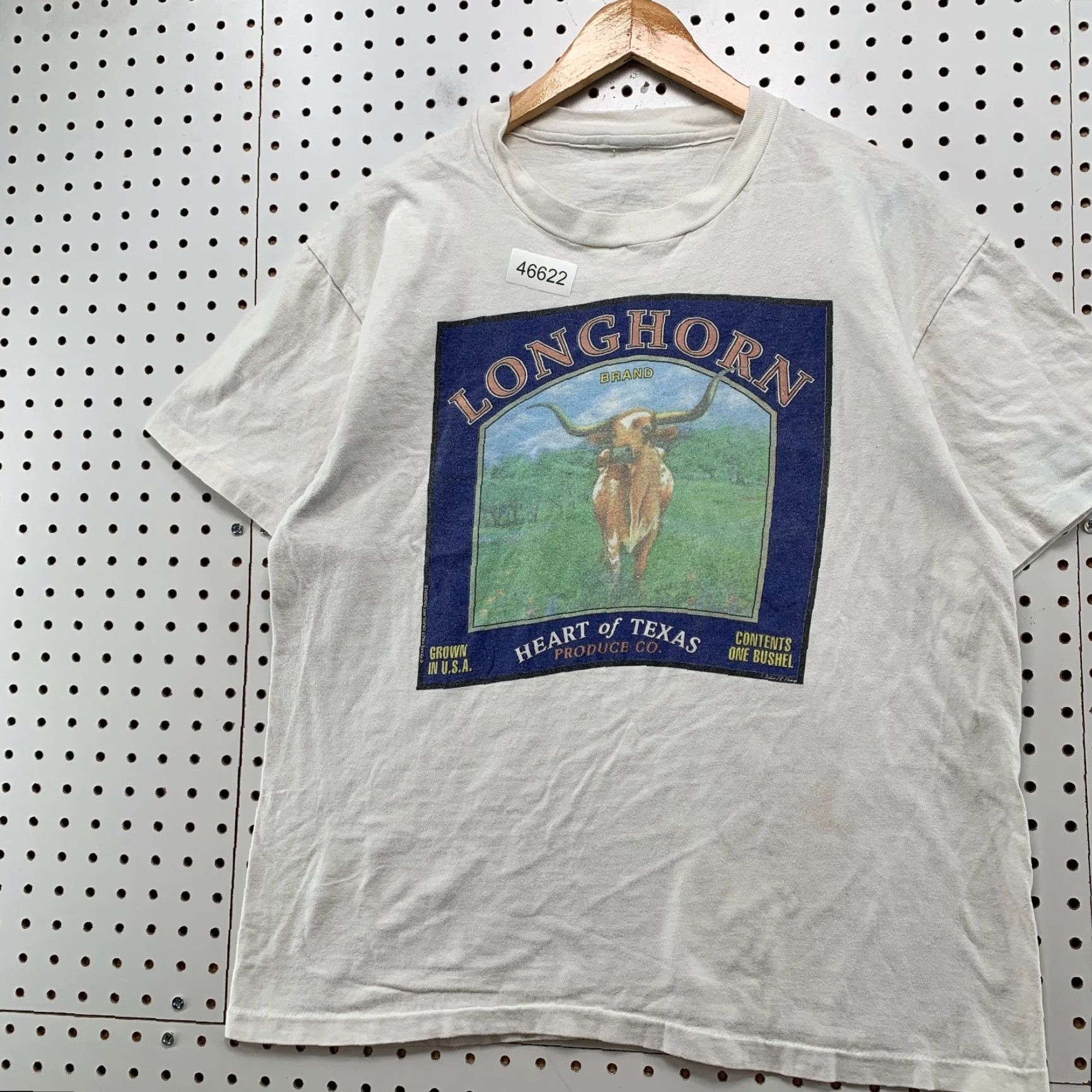 Vintage VINTAGE Longhorn Bull Texas Shirt Men M White USA Texas Art Fruit Crate USA Size US M / EU 48-50 / 2 - 3 Thumbnail