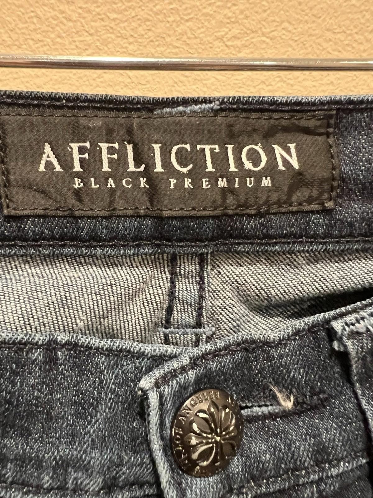 Affliction Affliction Ziggy Flare Jeans Women 27 Distressed Black Jeans Size 27" / US 4 / IT 40 - 3 Thumbnail