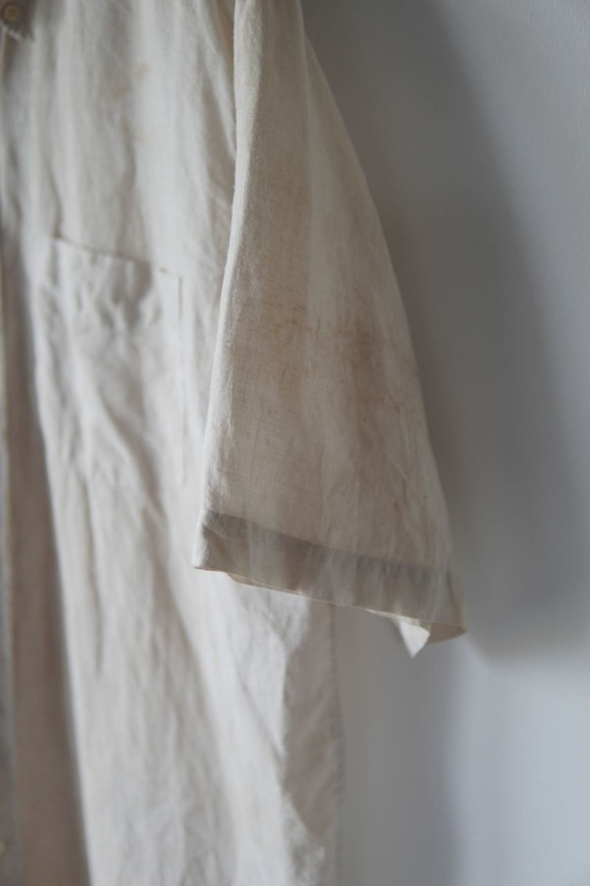 Vintage Vintage Natural Dyed Linen Short Sleeve Shirt Size US L / EU 52-54 / 3 - 5 Thumbnail