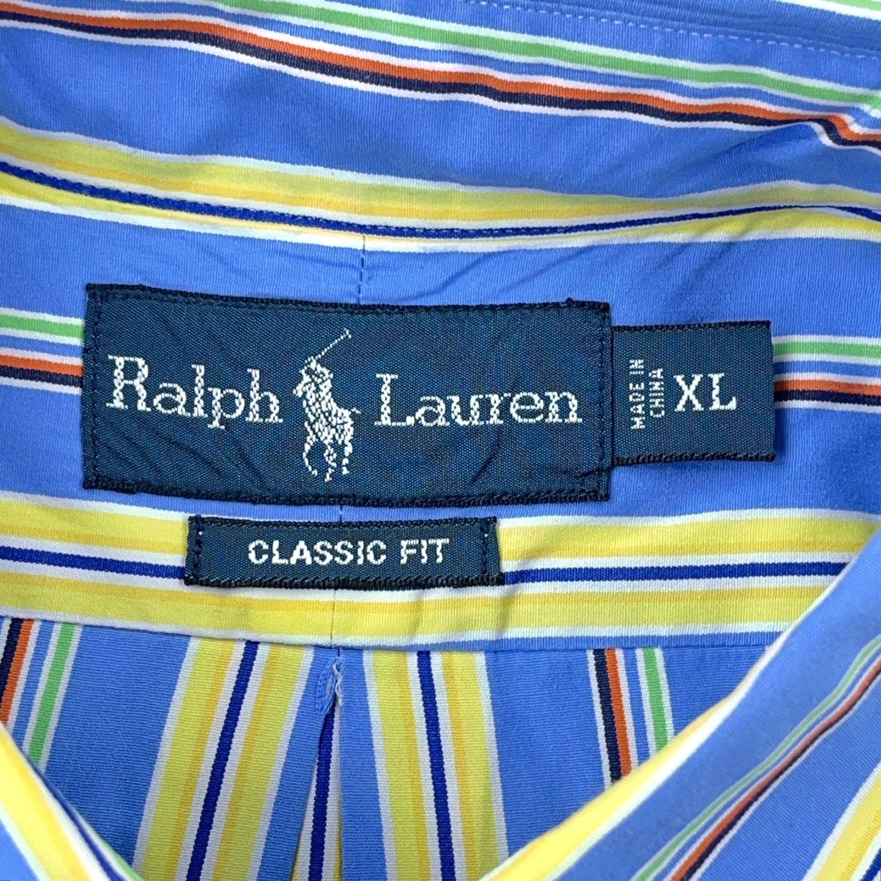 Ralph Lauren Ralph Lauren Shirt Men XL Blue Yellow Button-Up Classic Fit Striped Poplin Size US XL / EU 56 / 4 - 3 Thumbnail