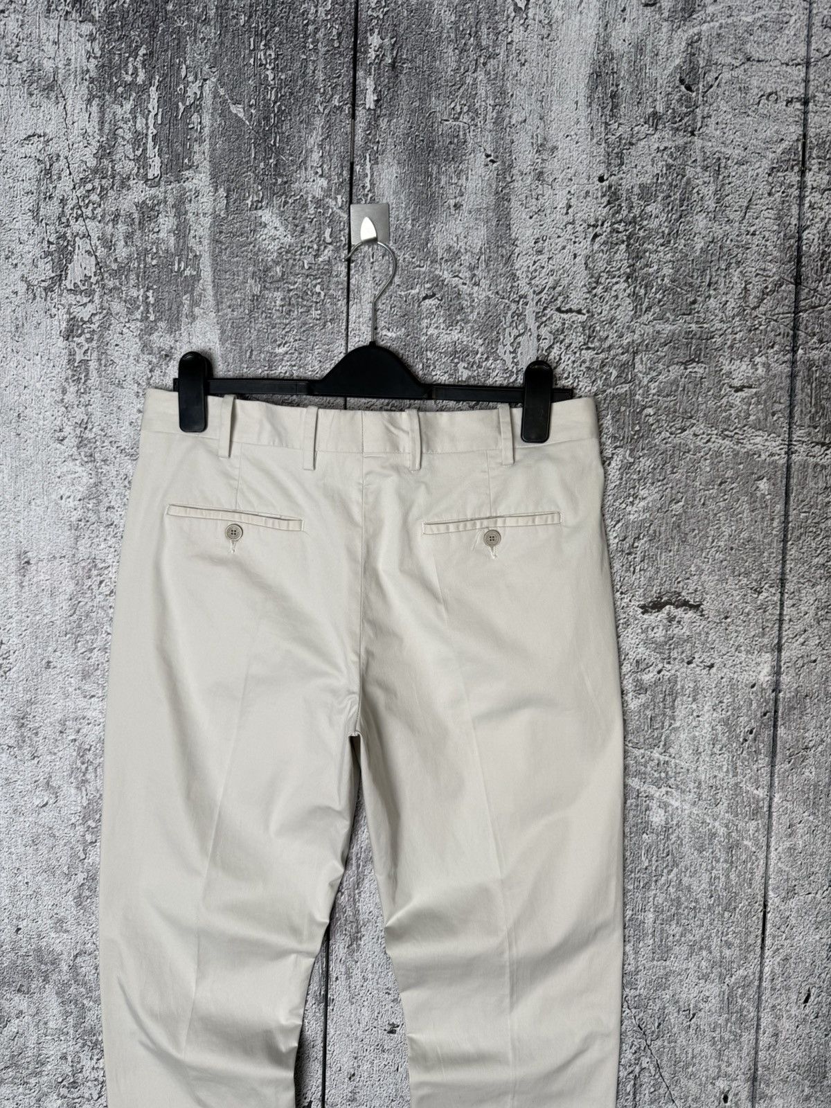 Neil Barrett Slim Fit Beige Cotton Dress Pants Mens Trousers