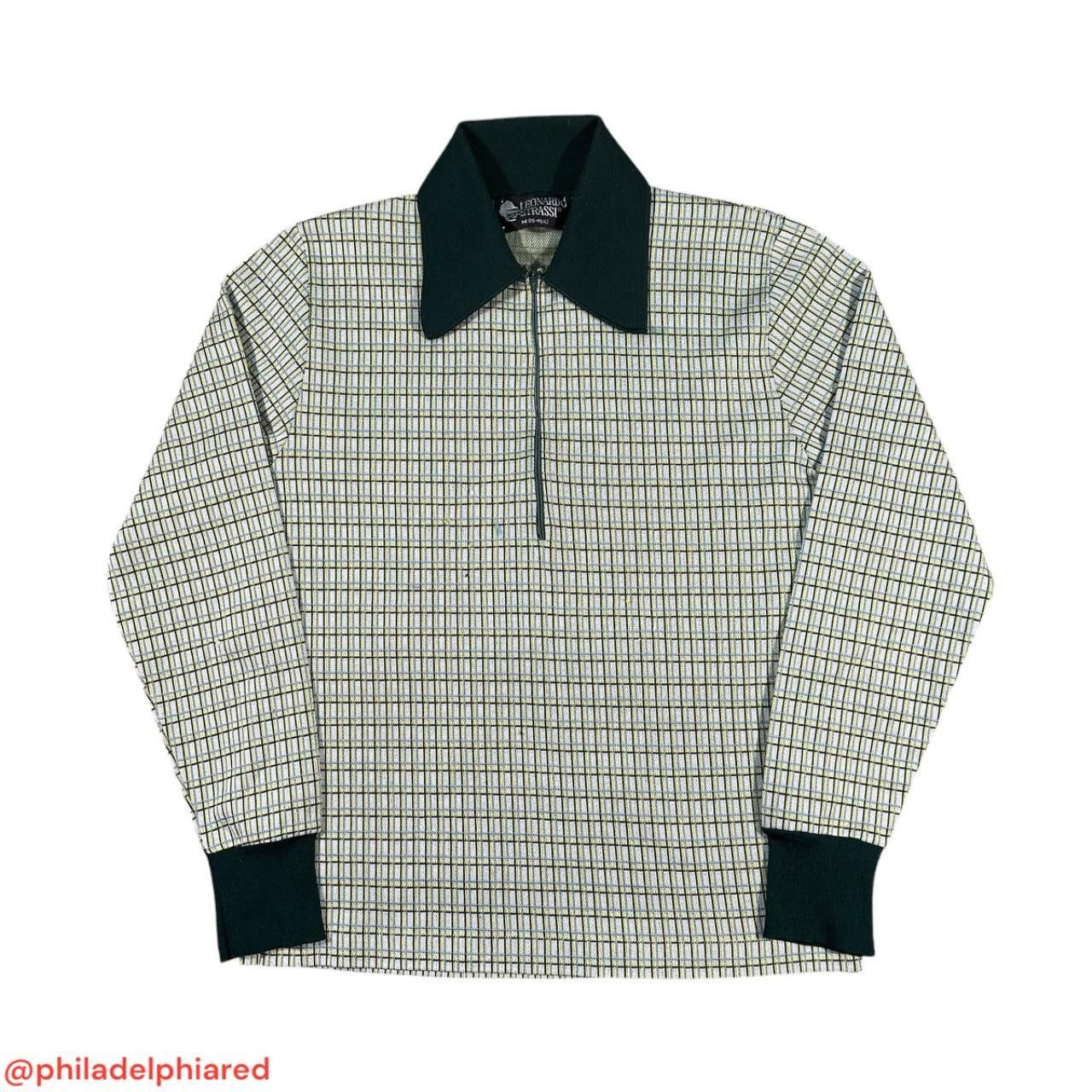 Designer Vintage 1960s Leonardo Strassi Half zip shirt mens medium Size US S / EU 44-46 / 1 - 1 Thumbnail