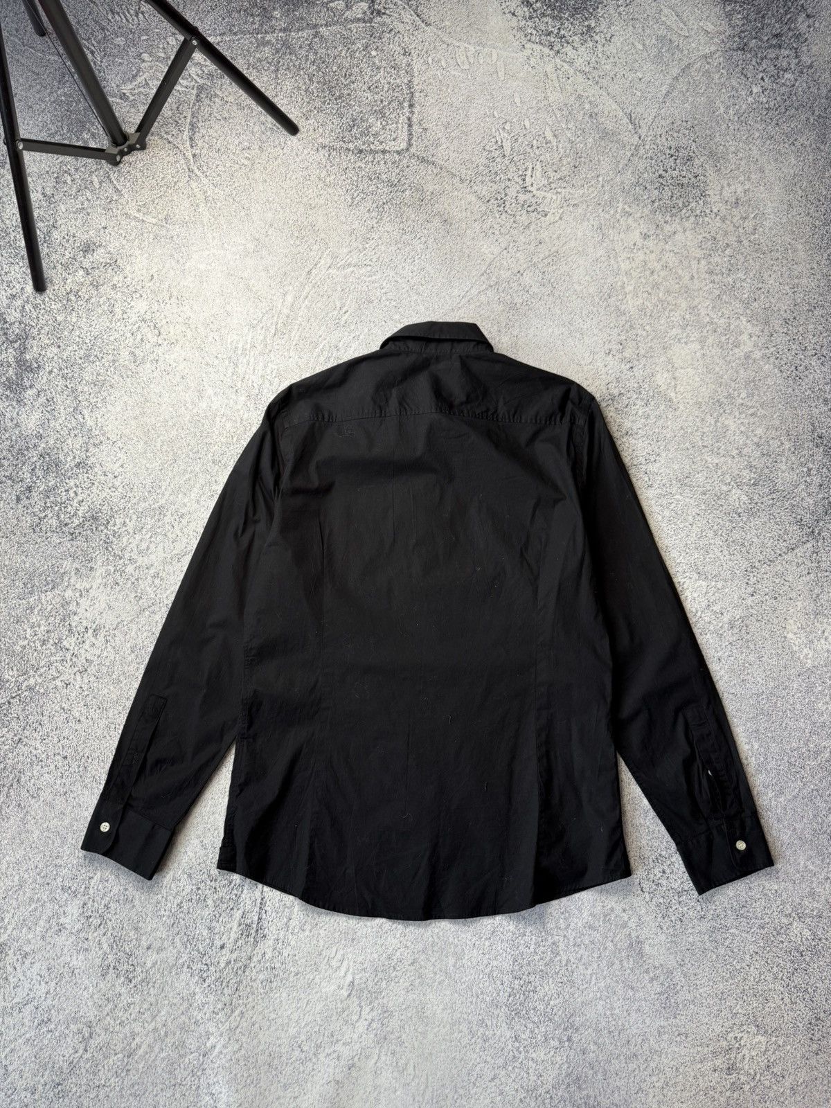 Just Cavalli × Vintage Vintage Just Cavalli Black Shirt Button Up Awant Garde Size US L / EU 52-54 / 3 - 18 Thumbnail