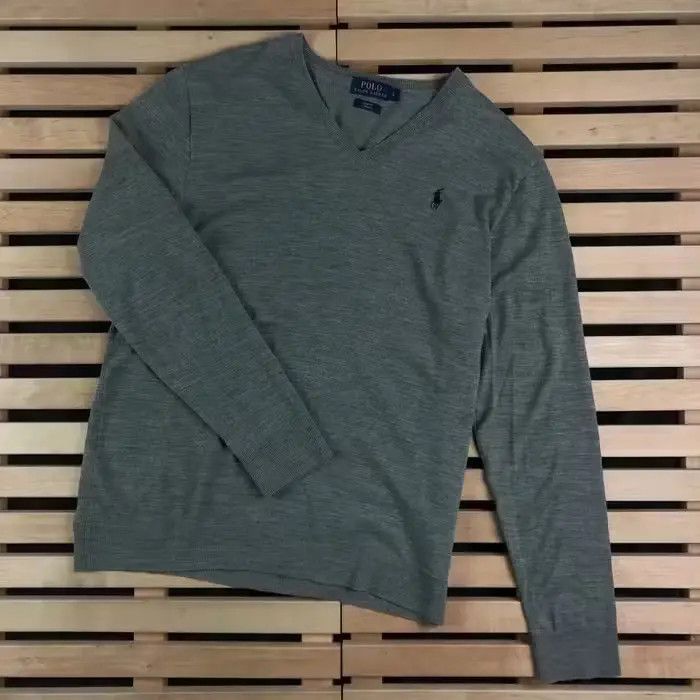 Polo Ralph Lauren Mens Jumper Pullover Polo Ralph Lauren Grey Size L Wool Size US L / EU 52-54 / 3 - 1 Thumbnail