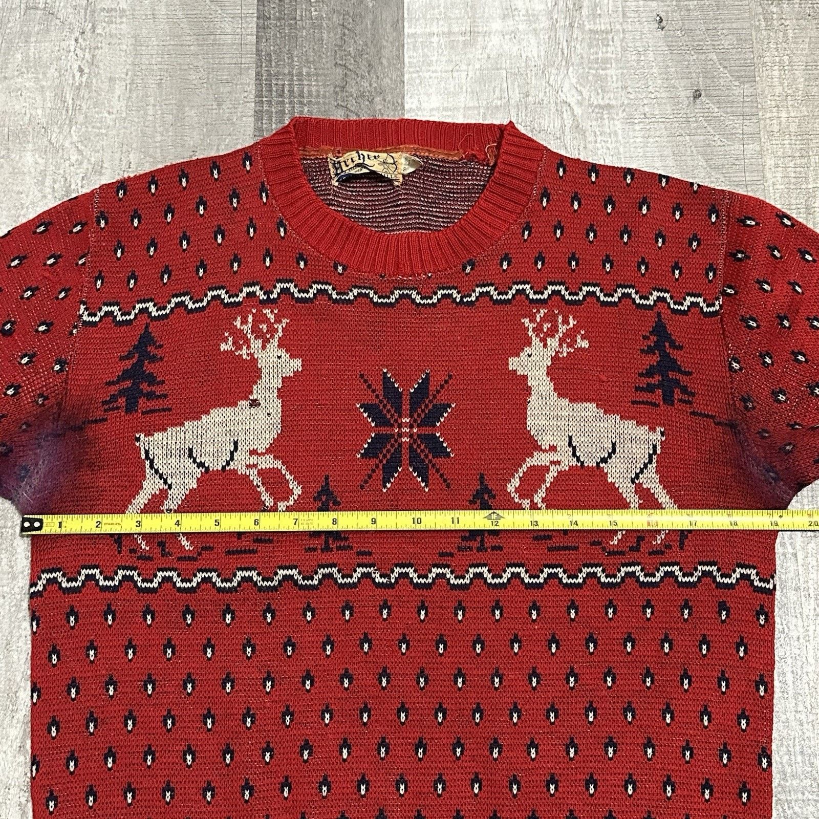 Vintage Archer Rare Vintage 1940s Wool Novelty Sweater Blue Reindeer Size S / US 4 / IT 40 - 10 Thumbnail
