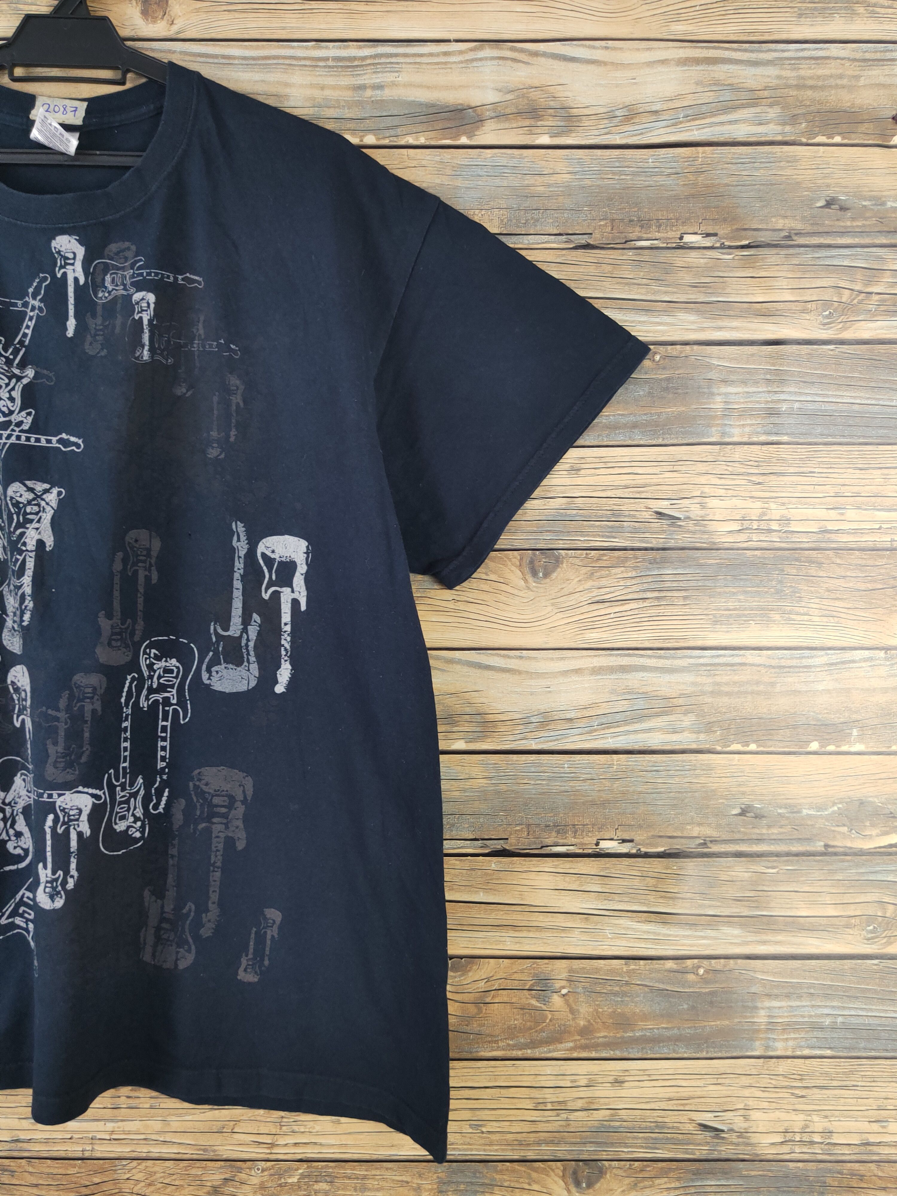 Japanese Brand DL Guitar Navy Short Sleeve T-shirt #2087 Size US XL / EU 56 / 4 - 5 Thumbnail