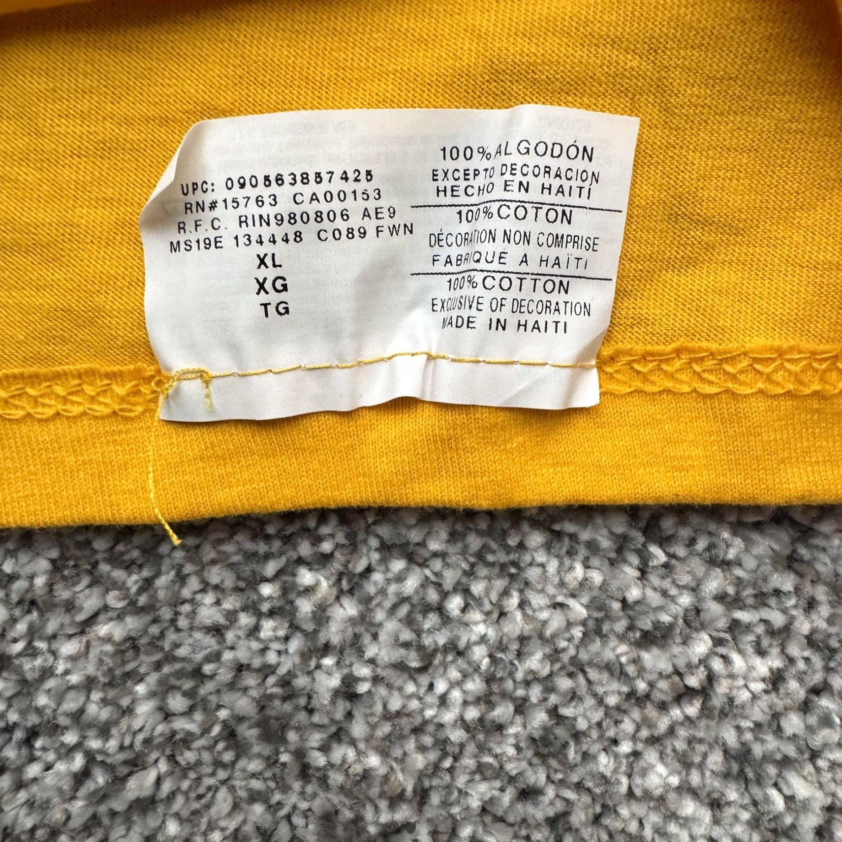 Champion Champion Shirt Mens XL Team Gold Yellow Classic Tee Athletic 100% Cotton New Size US XL / EU 56 / 4 - 5 Thumbnail