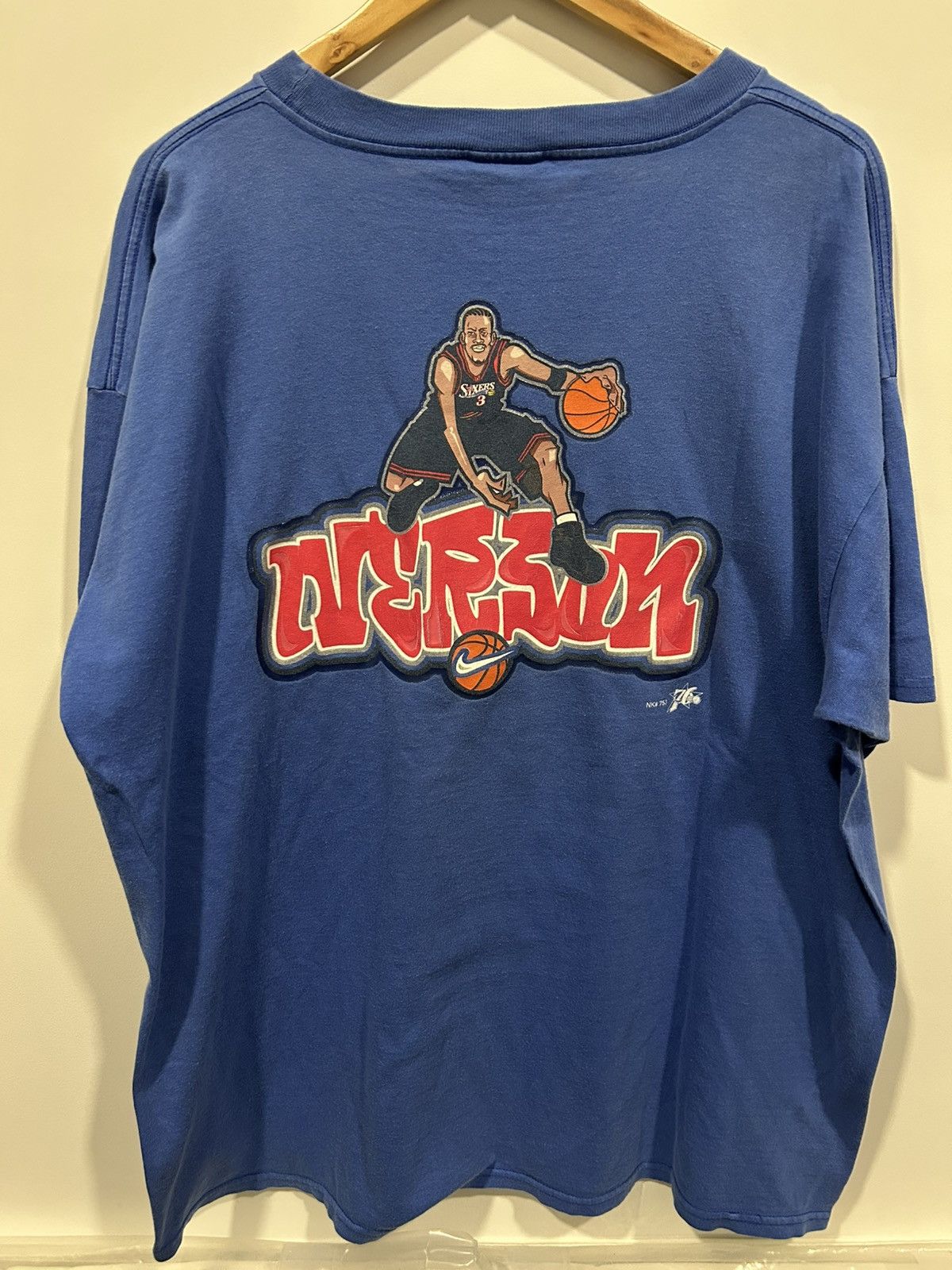NBA × Nike × Vintage Allen Iverson 3 Rare Nike T-Shirt Size US XL / EU 56 / 4 - 3 Thumbnail