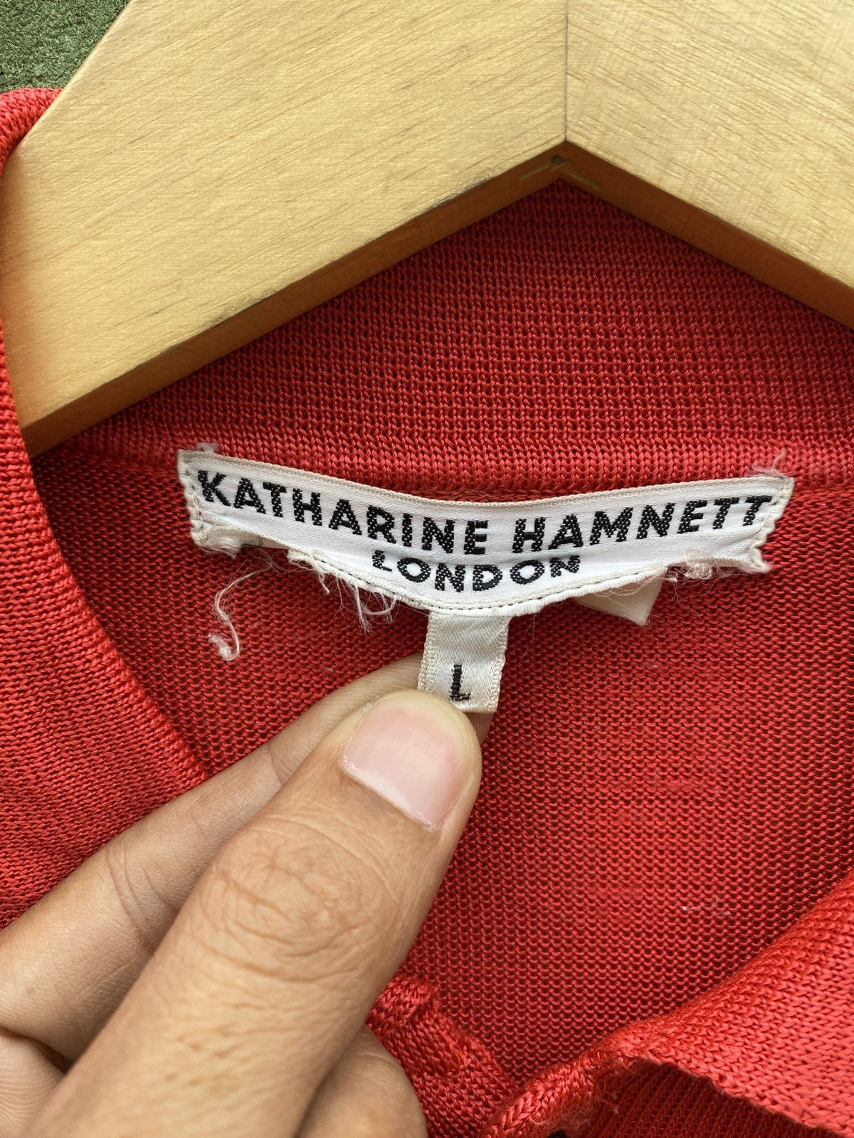 Katharine Hamnett London Katharine Hamnett London Red Buttoned Polo Minimalist Style Size US L / EU 52-54 / 3 - 7 Thumbnail