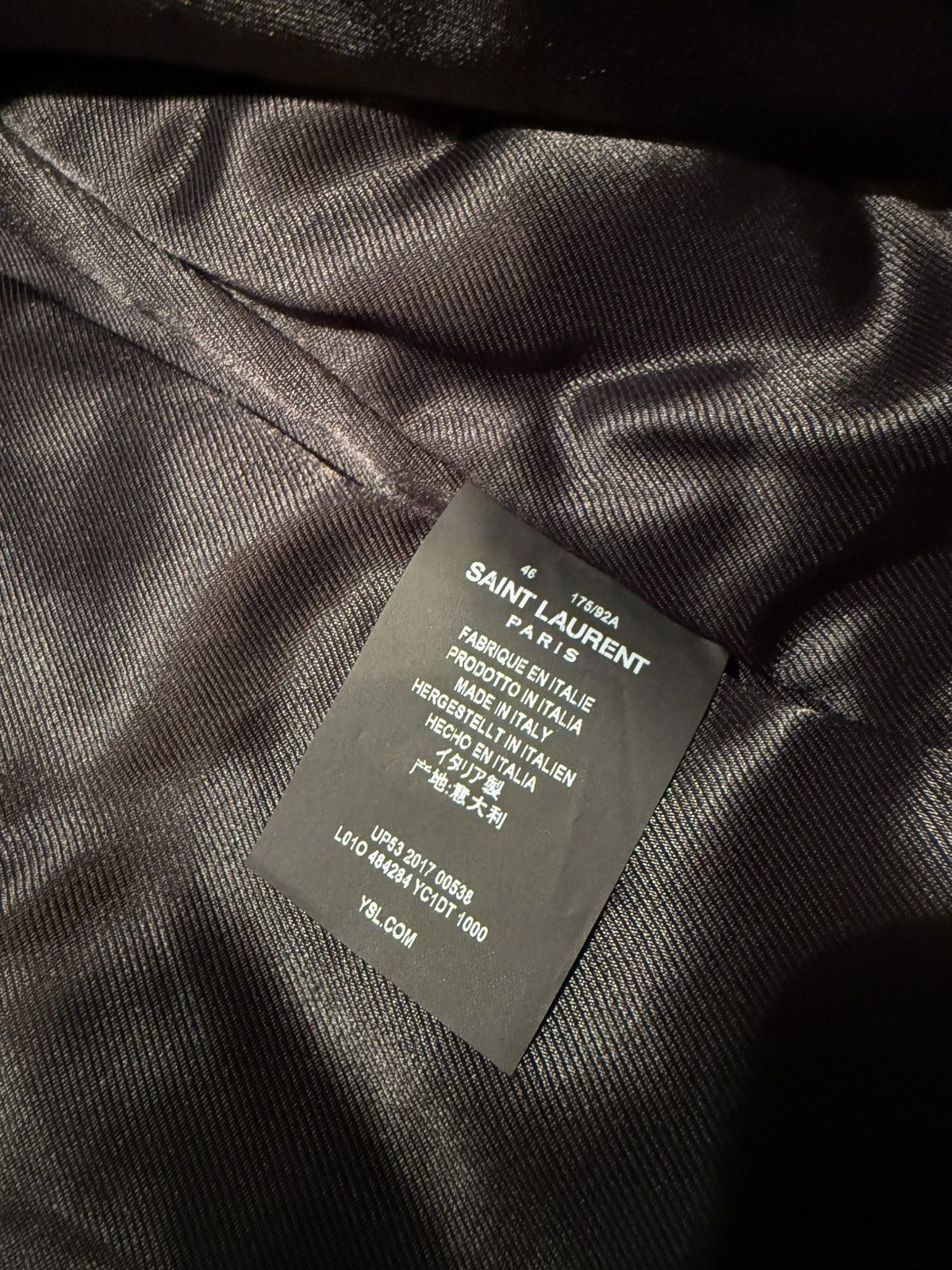 Saint Laurent Paris Saint Laurent oiled calf black leather biker jacket 46 L01 Size US S / EU 44-46 / 1 - 19 Thumbnail