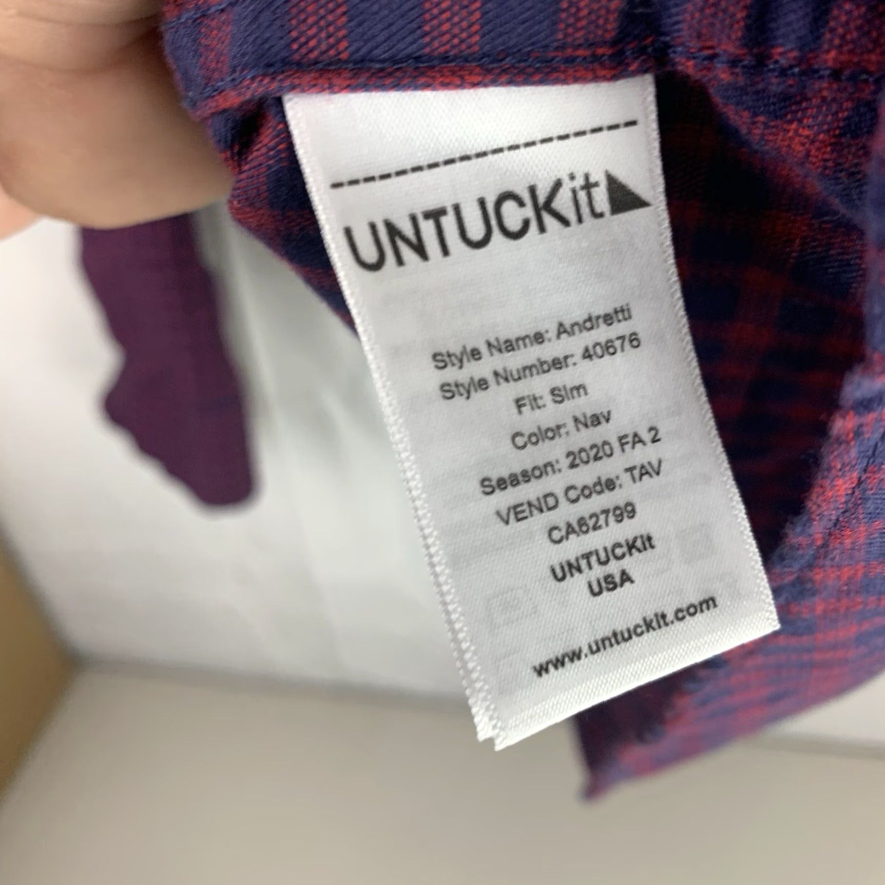 UNTUCKit UNTUCKit Shirt Mens M Slim Check Red Andretti Long Sleeve Button-Up Collared Classic Preppy Colorful Slimming Boy? Size US M / EU 48-50 / 2 - 6 Thumbnail